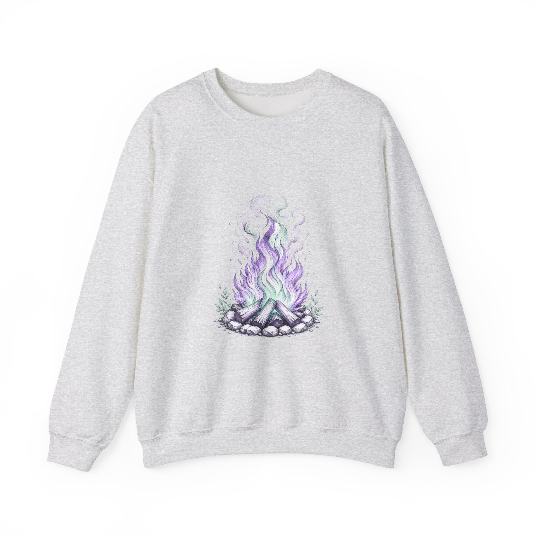 Matching Couple Sweatshirt - Wildfire & Waterfall Matching Couple Crewneck Sweatshirt Hand-Drawn Art His Hers Best Friend Gift - Design A