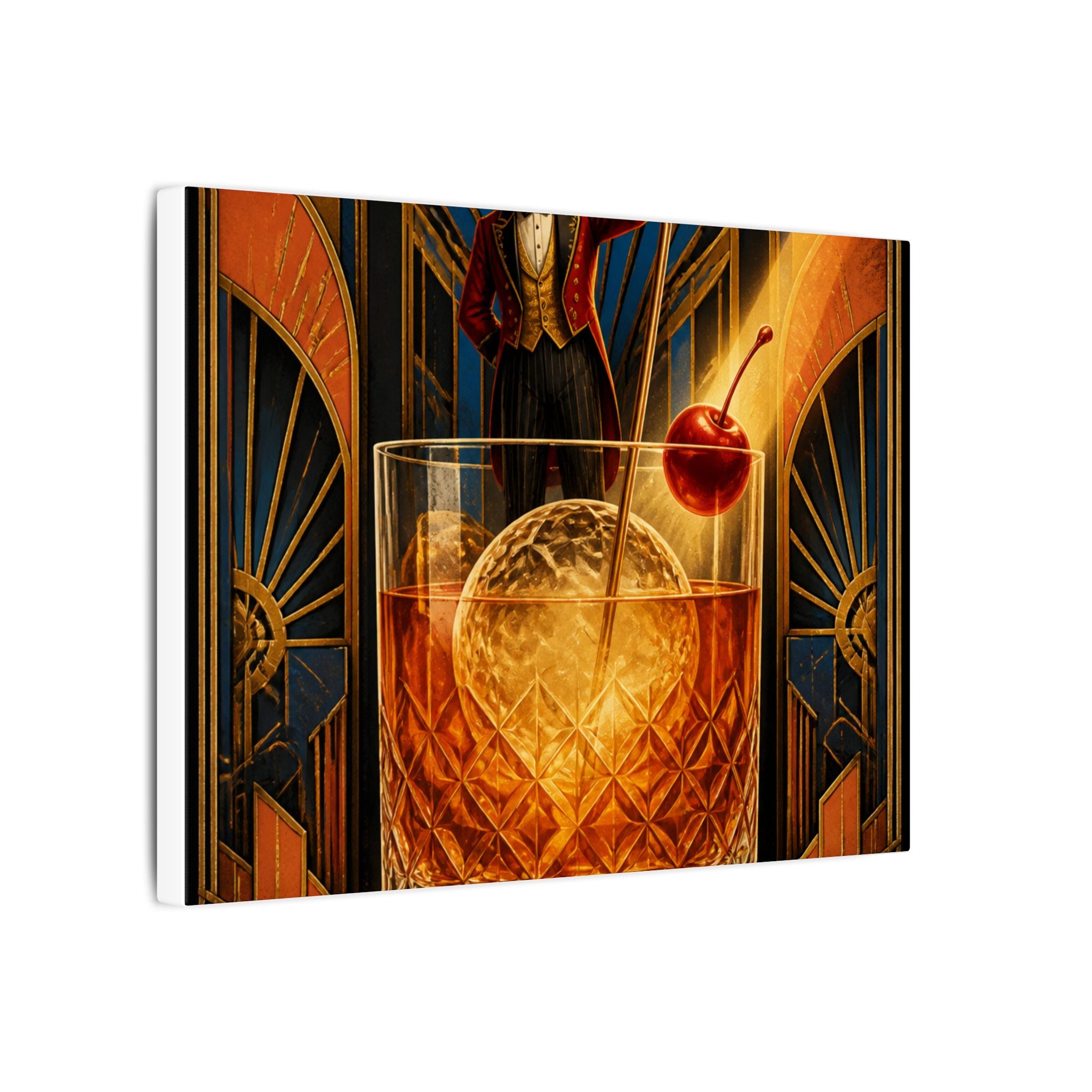 Old Fashioned Ringmaster Wall Art Canvas 24×36 Art Deco Bar Area Decor Maximalist Print