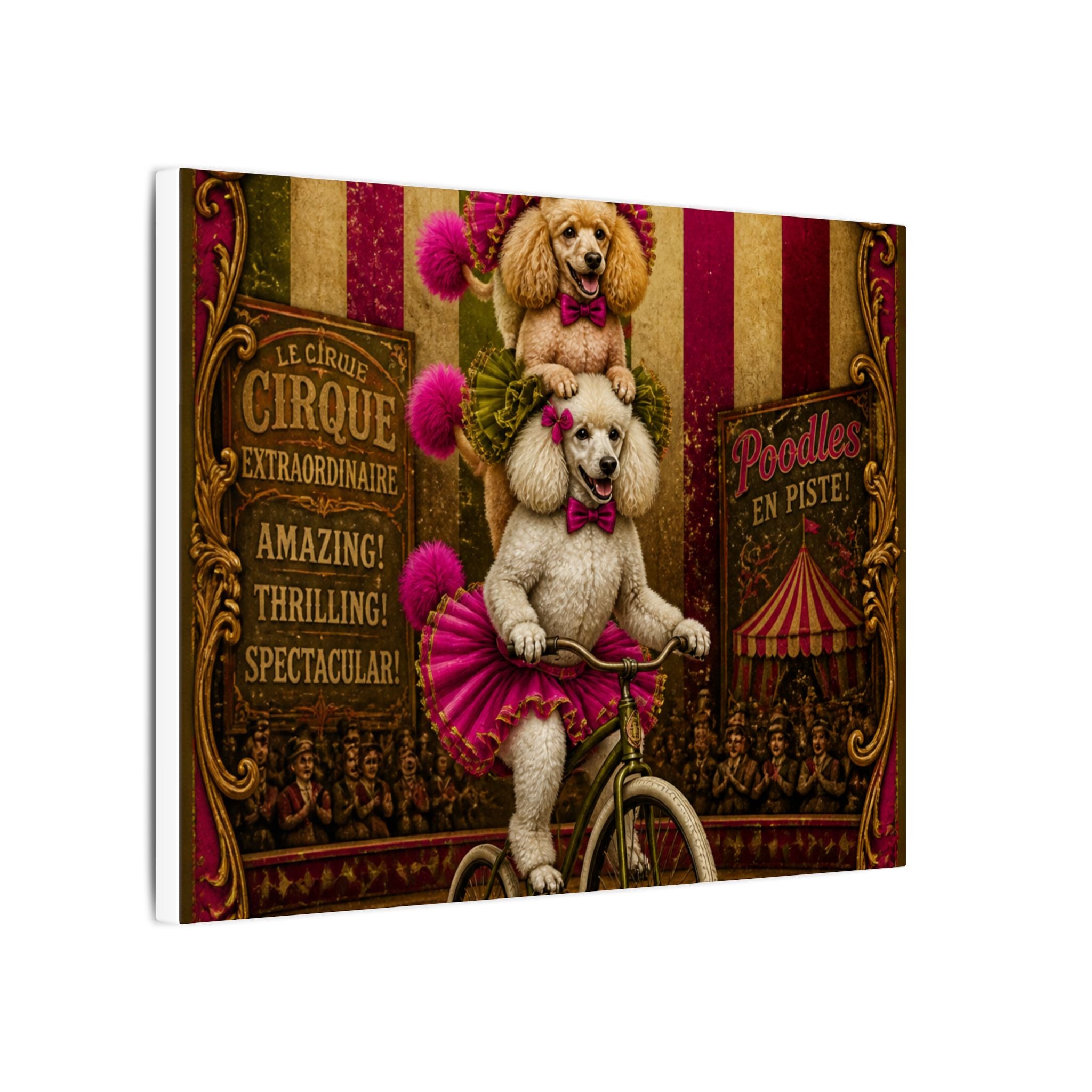 Poodle Stack Bicycle Wall Art Canvas 24×36 Baroque Studio Decor Maximalist Print