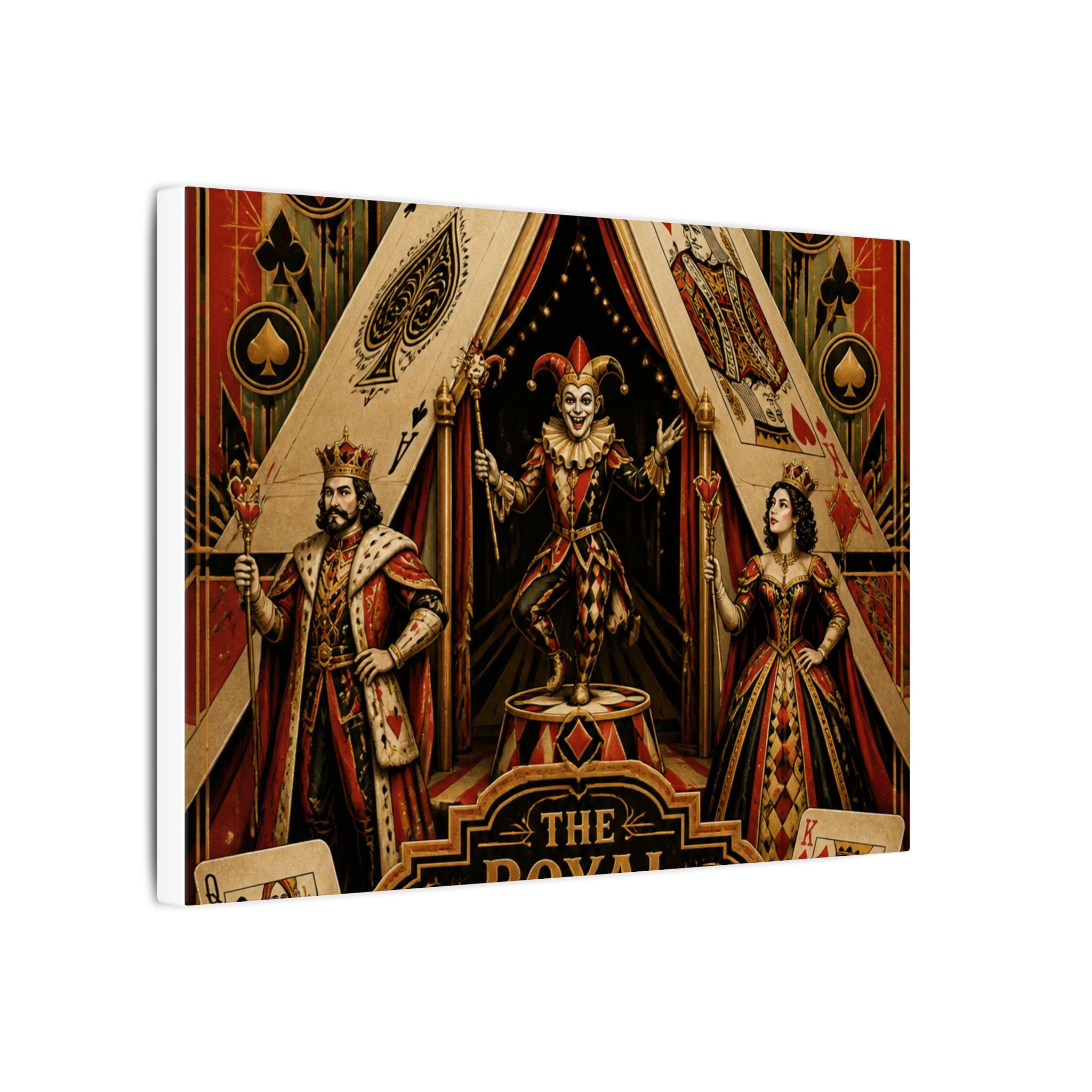 Playing Cards Tent Wall Art Canvas 16×20 Art Deco Entryway Decor Maximalist Print
