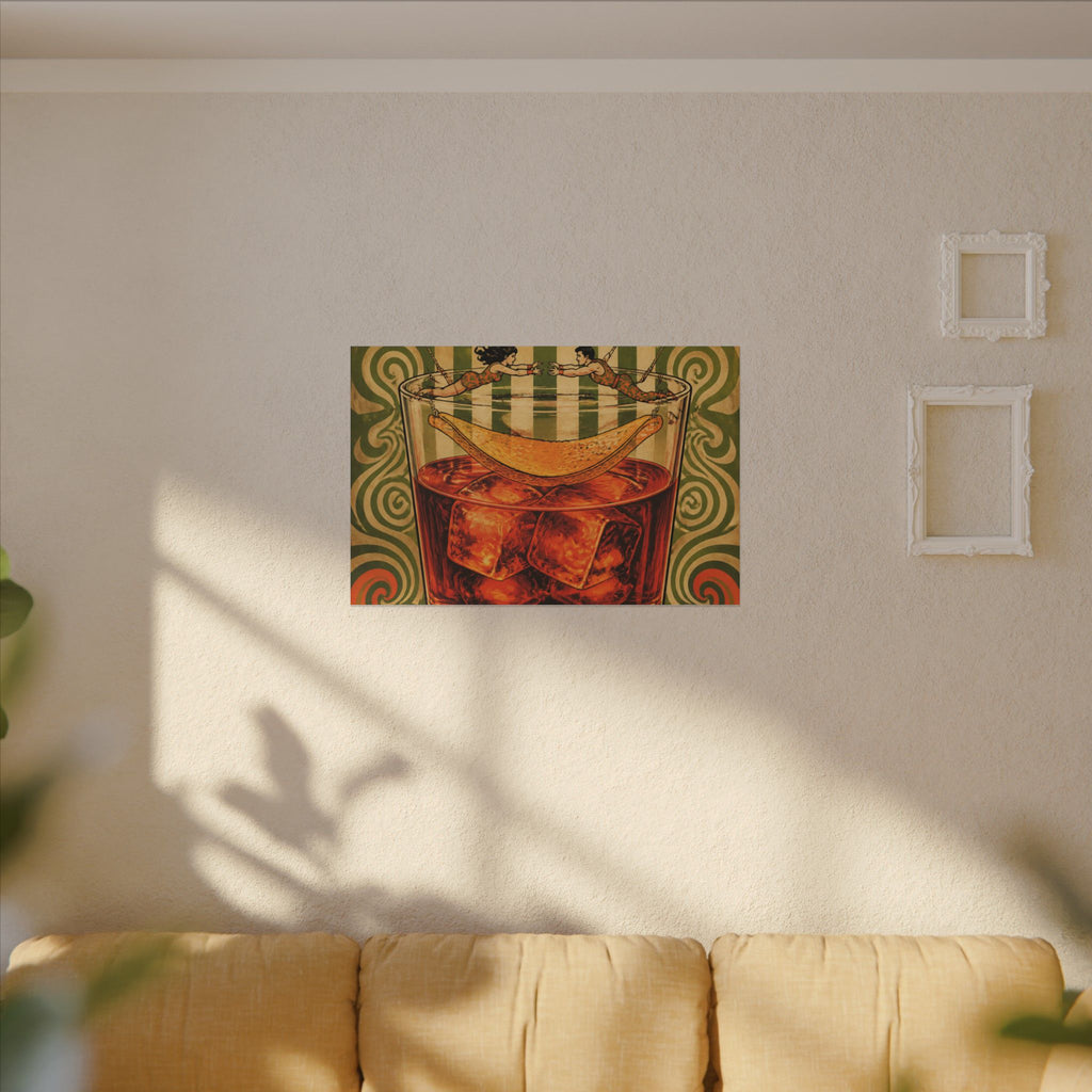 Negroni Trapeze Act Wall Art Canvas 24×36 Psychedelic Dining Room Decor Maximalist Print