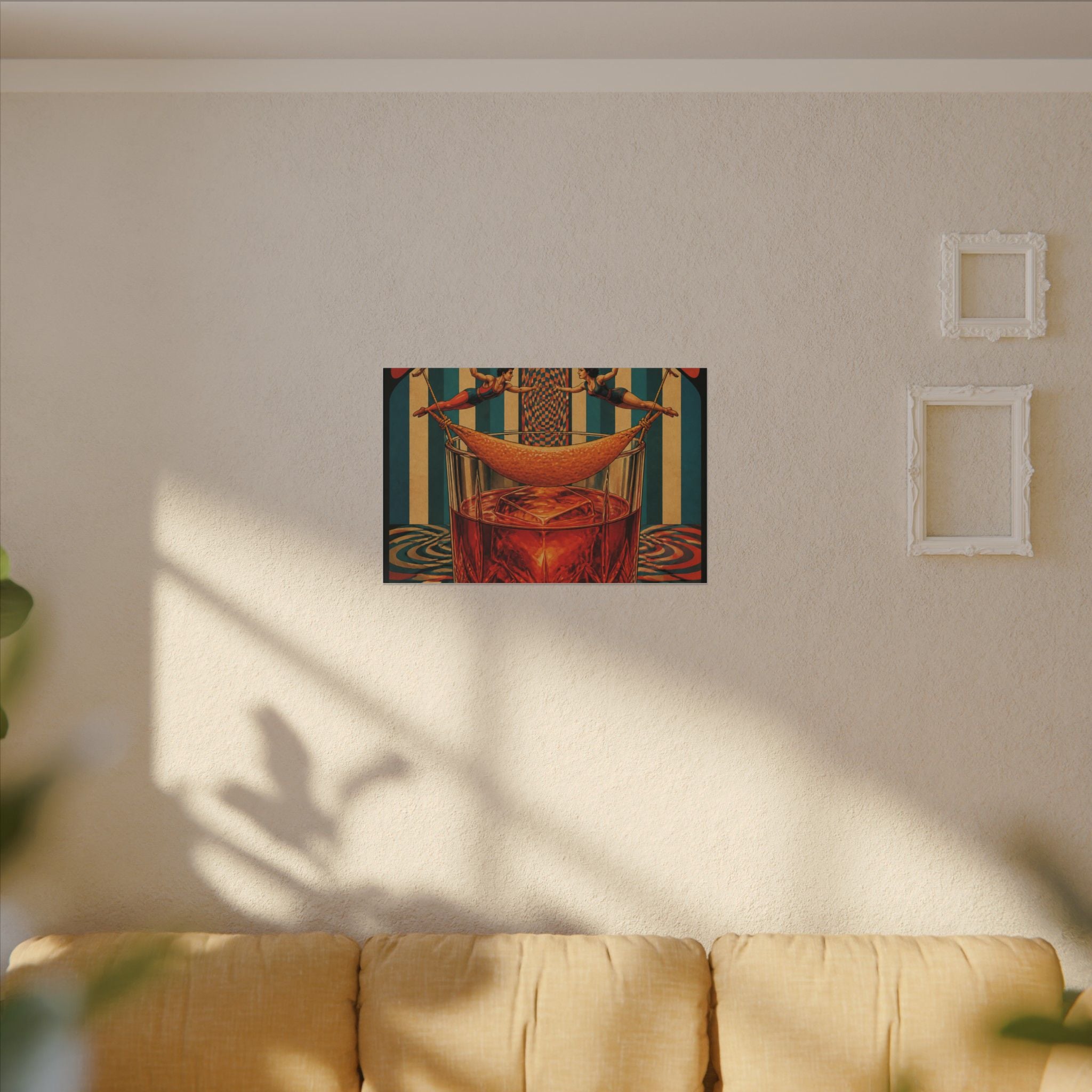 Negroni Trapeze Act Wall Art Canvas 16×20 Psychedelic Cafe Decor Maximalist Print