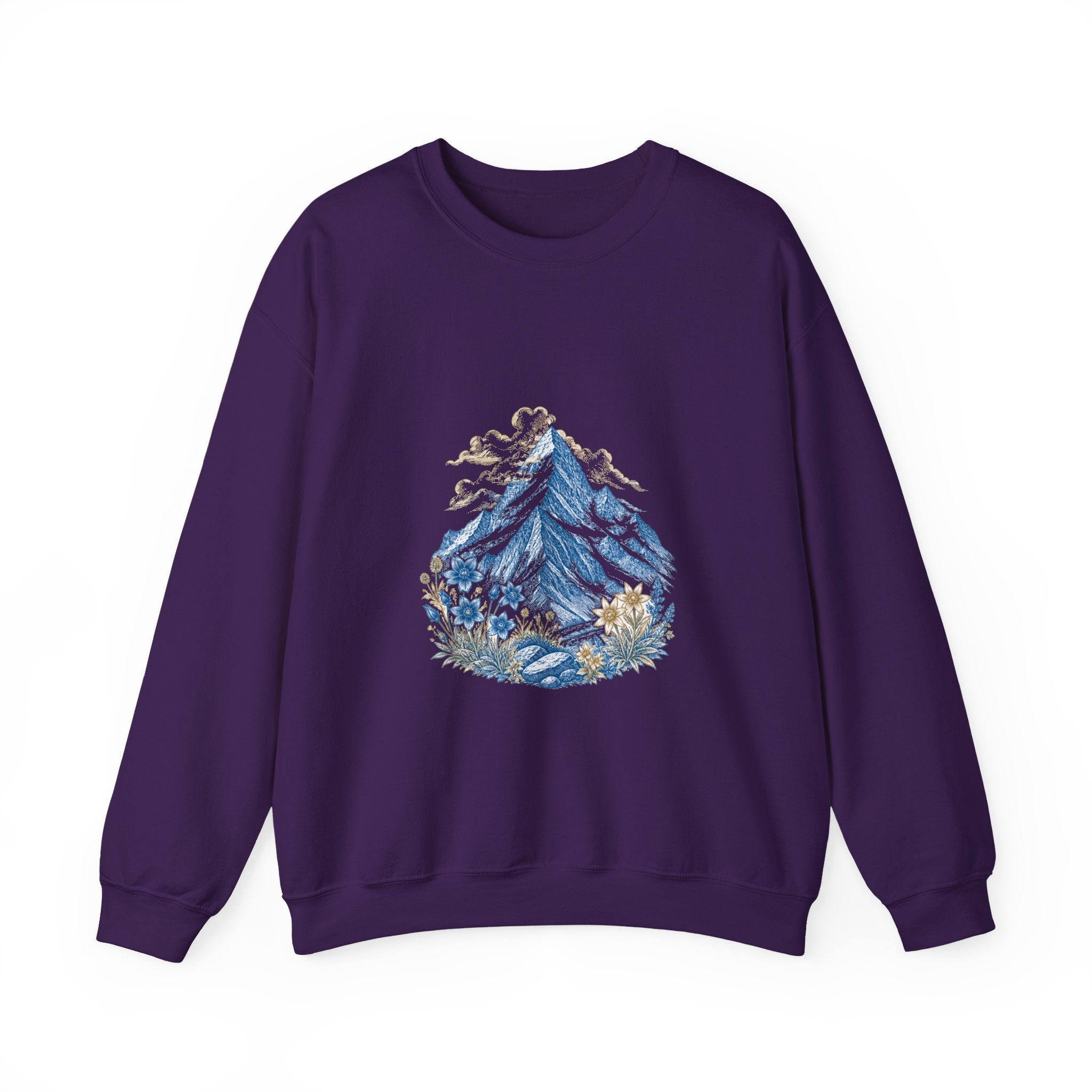 Matching Couple Sweatshirt - Mountain & Ocean Matching Couple Comfort Colors Crew Vintage Art His Hers Honeymoon Gift - Design A