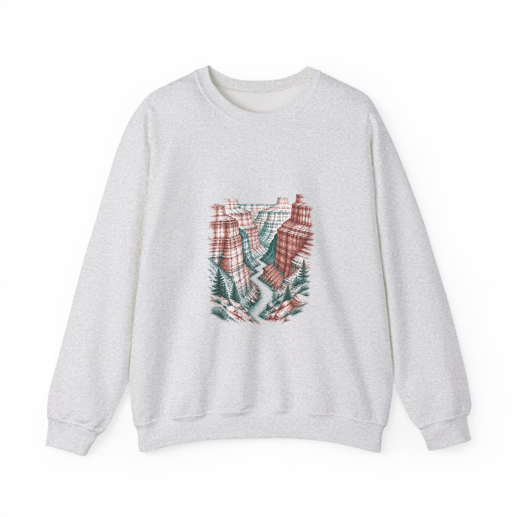 Matching Couple Sweatshirt - Lavender Fields & Canyon Matching Couple Crewneck Sweatshirt Hand-Drawn Art His Hers Best Friend Gift - Design B