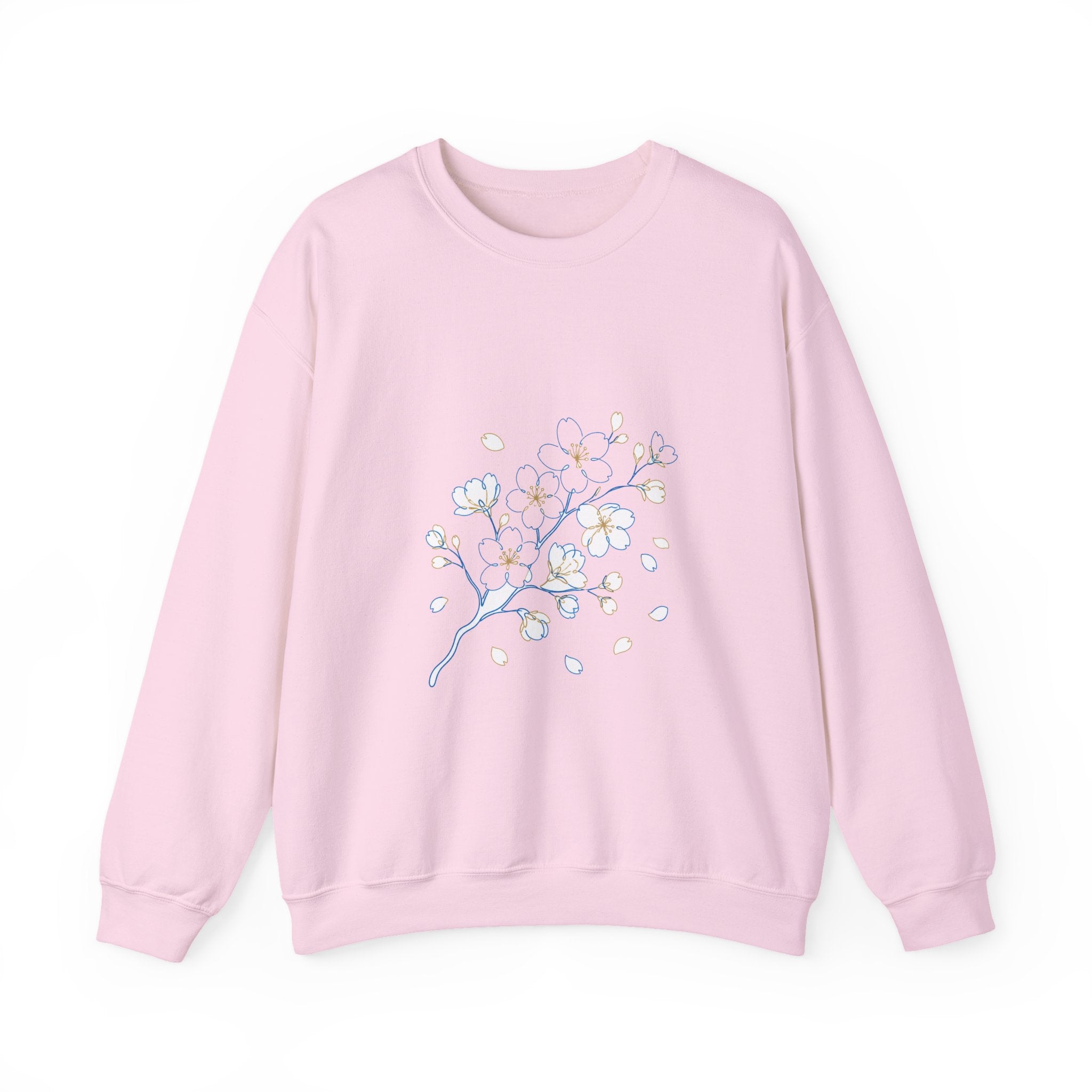 Matching Couple Sweatshirt - Cherry Blossom & Maple Leaf Matching Couple Premium Fleece Sweatshirt Minimalist Art His Hers Christmas Gift - Design A