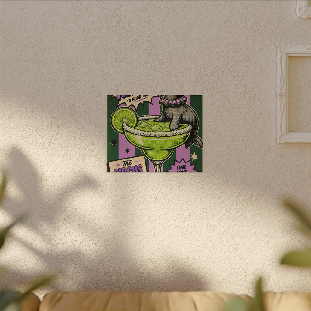 Margarita Balancing Seal Wall Art Canvas 16×20 Pop Art Living Room Decor Maximalist Print