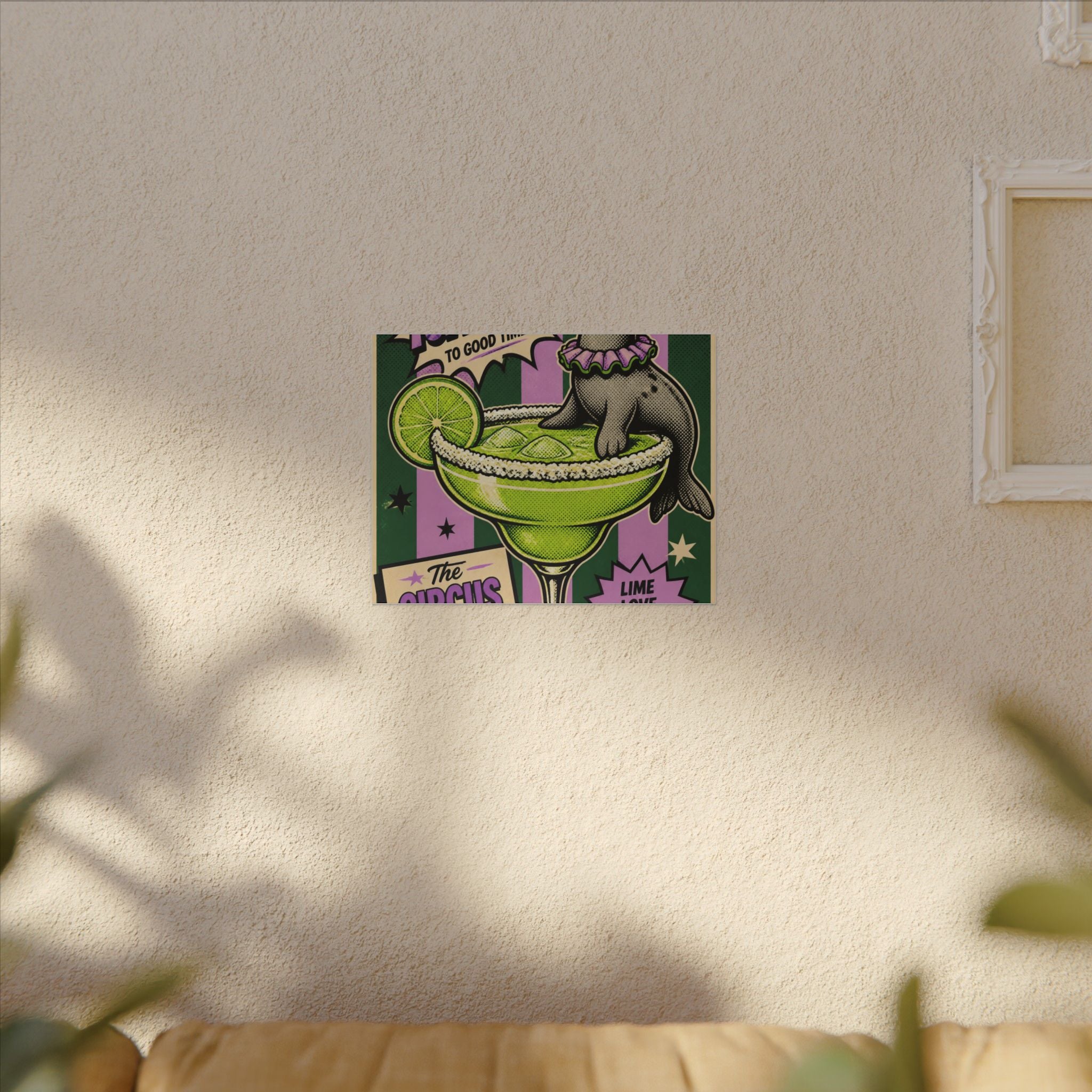 Margarita Balancing Seal Wall Art Canvas 16×20 Pop Art Living Room Decor Maximalist Print