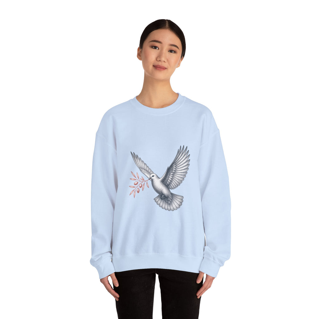 Matching Couple Sweatshirt - Wolf & Dove Matching Couple Premium Fleece Sweatshirt Vintage Art His Hers Honeymoon Gift - Design B