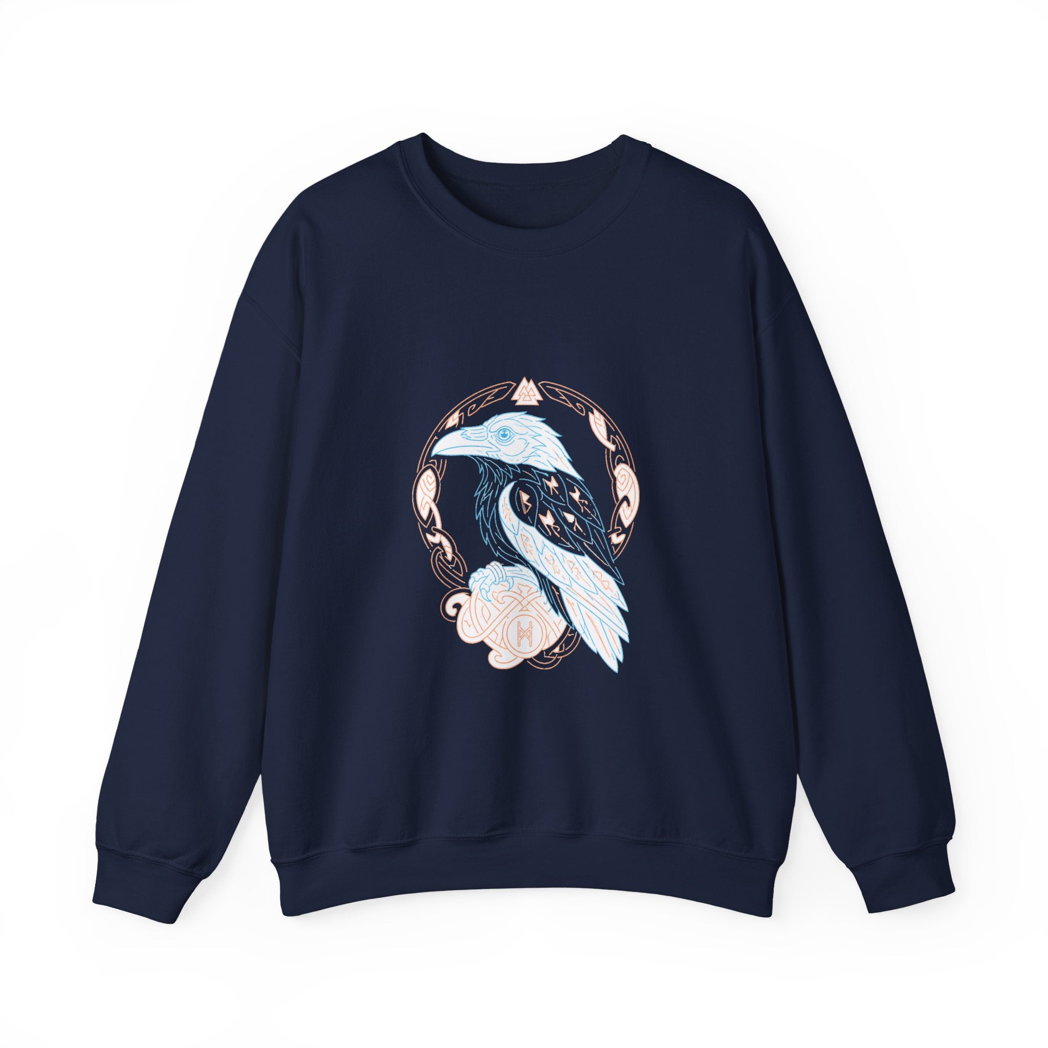Matching Couple Sweatshirt - Huginn & Muninn Matching Couple Crewneck Sweatshirt Minimalist Art His Hers Valentine Gift - Design A