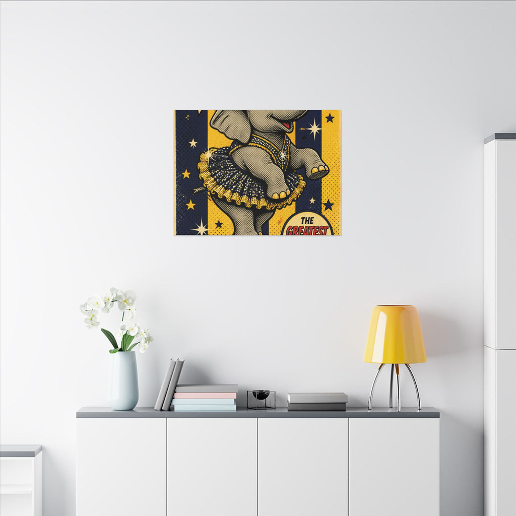 Elephant on Ball Wall Art Canvas 16×20 Pop Art Living Room Decor Maximalist Print