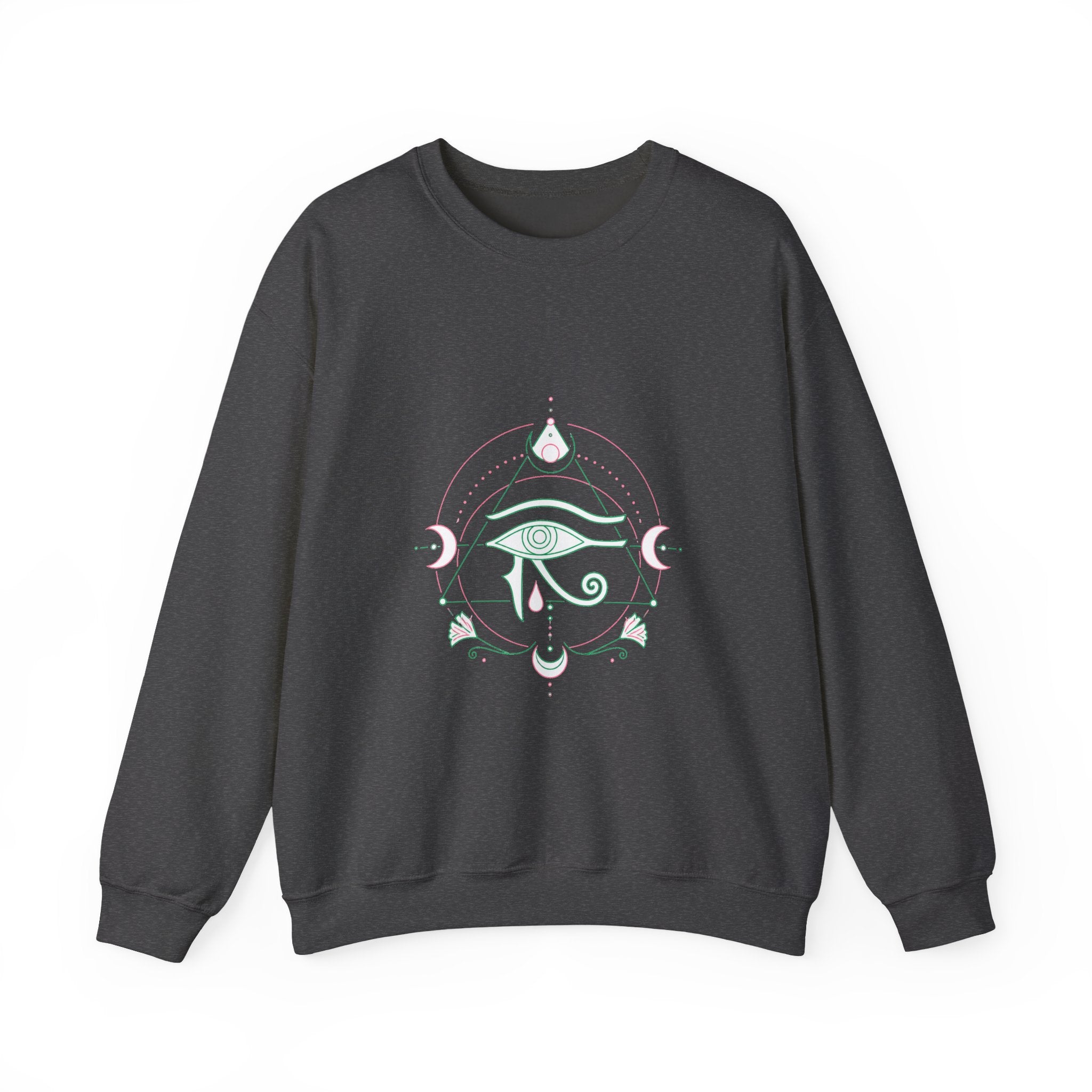 Matching Couple Sweatshirt - Eye of Ra & Horus Matching Couple Comfort Colors Crew Minimalist Art His Hers Christmas Gift - Design B