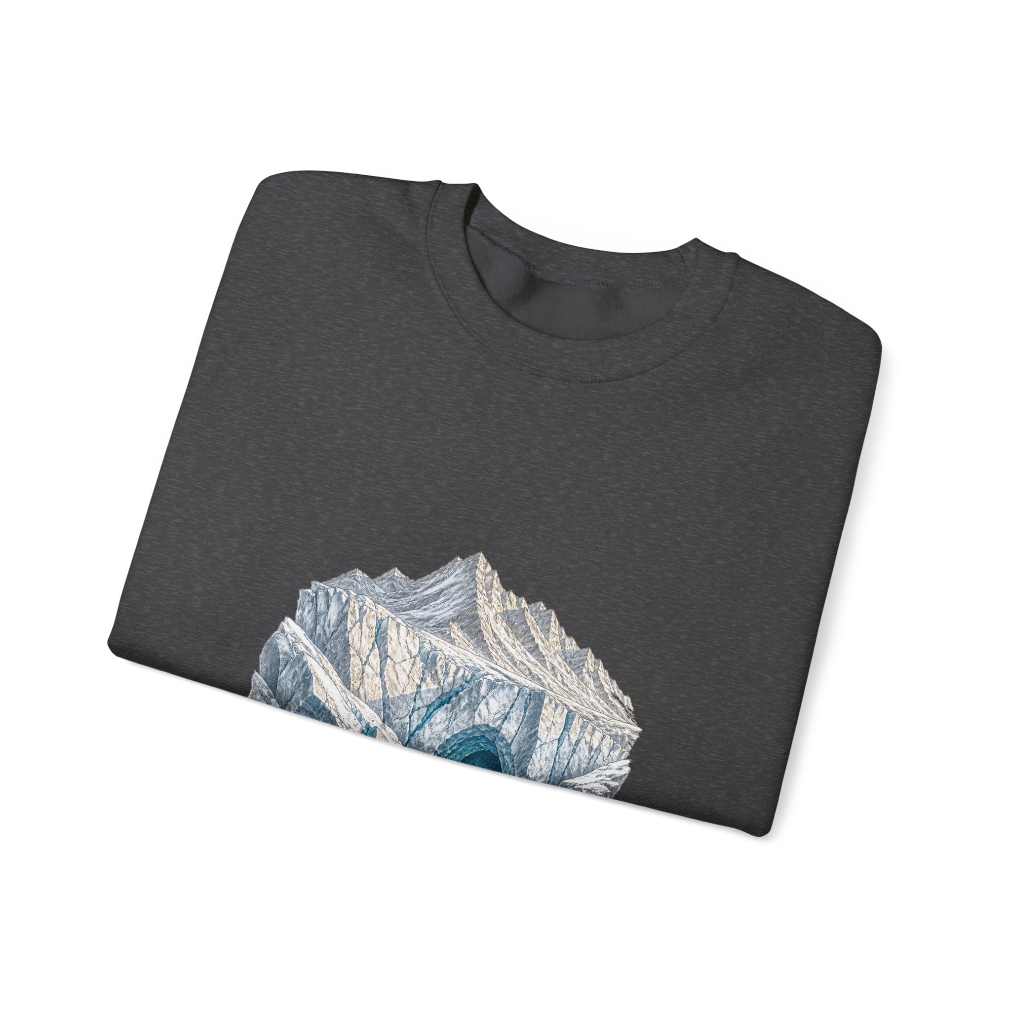 Matching Couple Sweatshirt - Volcano & Glacier Matching Couple Comfort Colors Crew Hand-Drawn Art His Hers Anniversary Gift - Design B