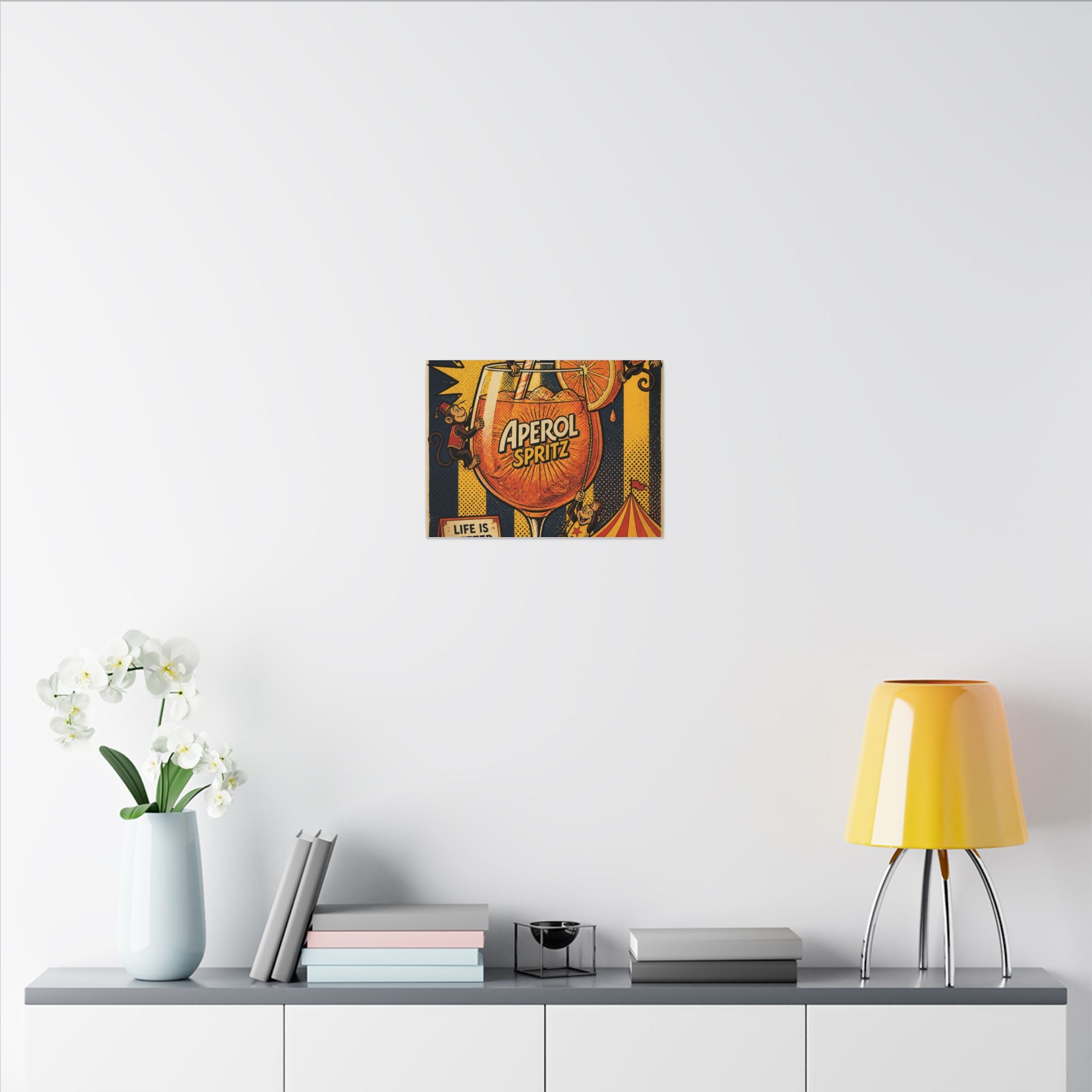 Aperol Spritz Monkeys Wall Art Canvas 24×36 Pop Art Restaurant Decor Maximalist Print