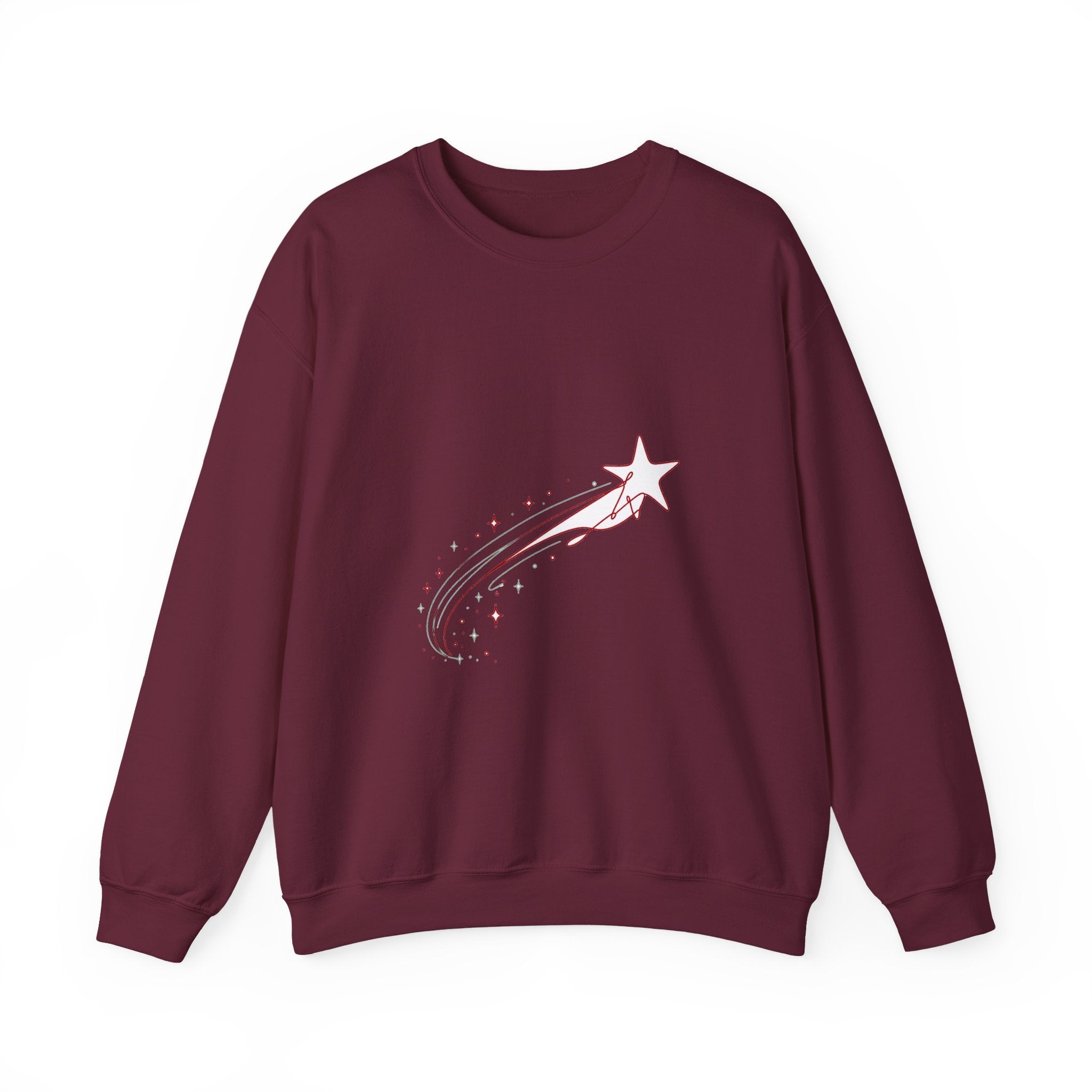 Matching Couple Sweatshirt - Shooting Star & North Star Matching Couple Crewneck Sweatshirt Minimalist Art His Hers Valentine Gift - Design A