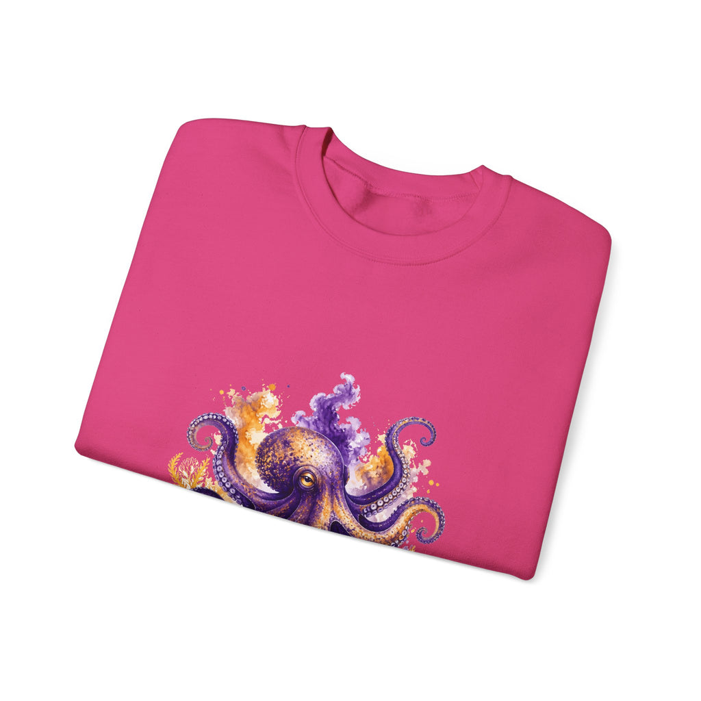 Matching Couple Sweatshirt - Octopus & Jellyfish Matching Couple Comfort Colors Crew Watercolor Art His Hers Birthday Gift - Design A