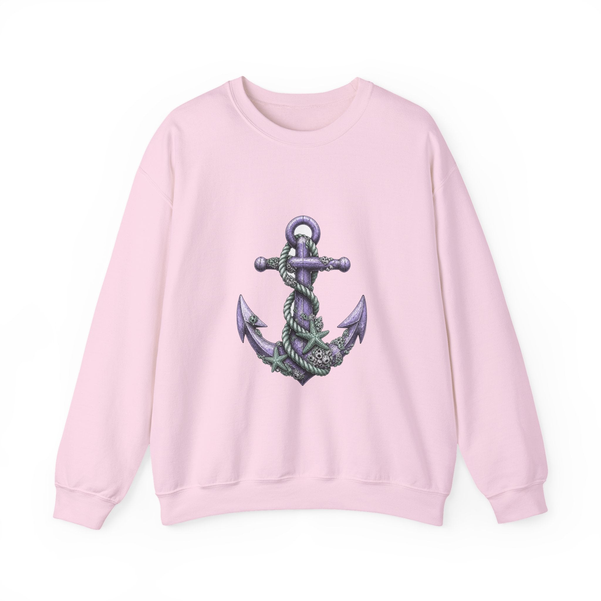 Matching Couple Sweatshirt - Anchor & Sail Matching Couple Premium Fleece Sweatshirt Hand-Drawn Art His Hers Anniversary Gift - Design A