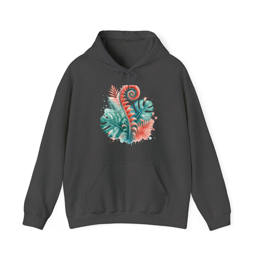 Matching Couple Sweatshirt - Desert & Rainforest Matching Couple Hooded Sweatshirt Watercolor Art His Hers Engagement Gift - Design B