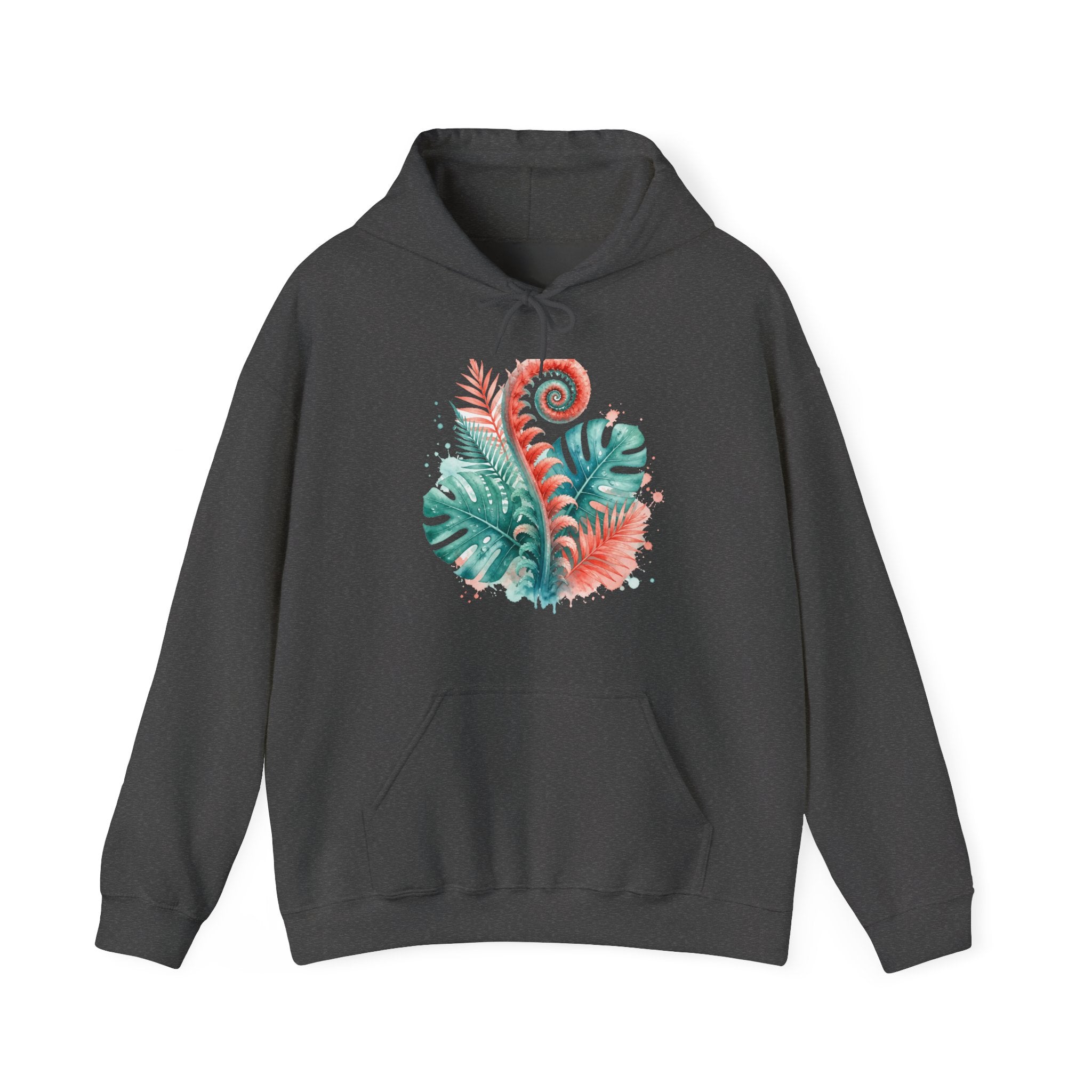 Matching Couple Sweatshirt - Desert & Rainforest Matching Couple Hooded Sweatshirt Watercolor Art His Hers Engagement Gift - Design B