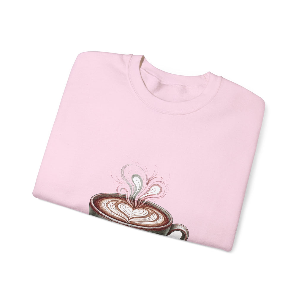 Matching Couple Sweatshirt - Coffee & Tea Matching Couple Premium Fleece Sweatshirt Hand-Drawn Art His Hers Anniversary Gift - Design A