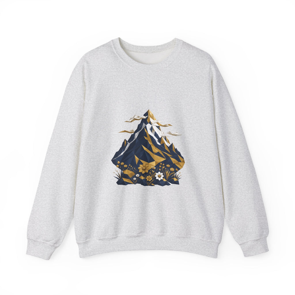 Matching Couple Sweatshirt - Mountain & Ocean Matching Couple Crewneck Sweatshirt Geometric Art His Hers Couple Gift - Design A