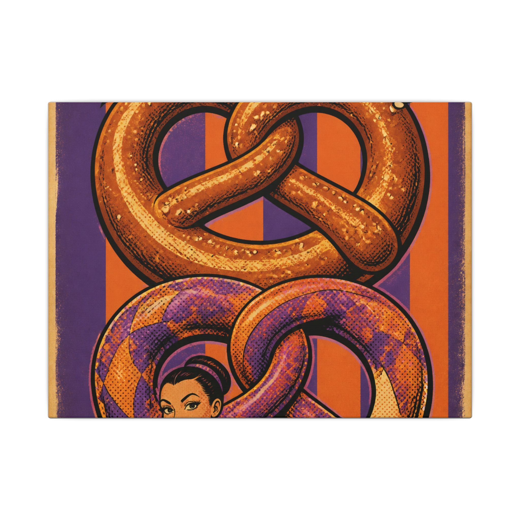 Pretzel Contortionist Wall Art Canvas 16×20 Pop Art Living Room Decor Maximalist Print