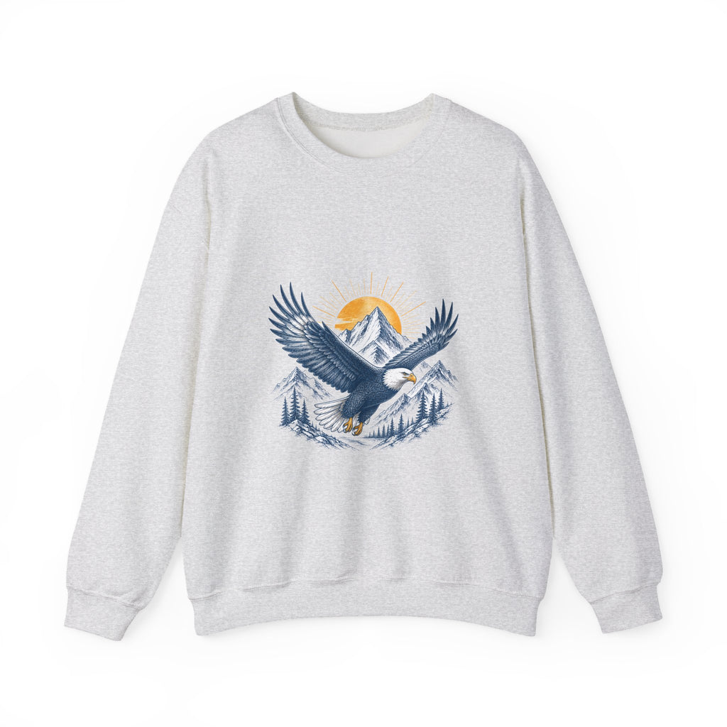 Matching Couple Sweatshirt - Eagle & Whale Matching Couple Premium Fleece Sweatshirt Hand-Drawn Art His Hers Anniversary Gift - Design A