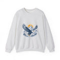 Matching Couple Sweatshirt - Eagle & Whale Matching Couple Premium Fleece Sweatshirt Hand-Drawn Art His Hers Anniversary Gift - Design A
