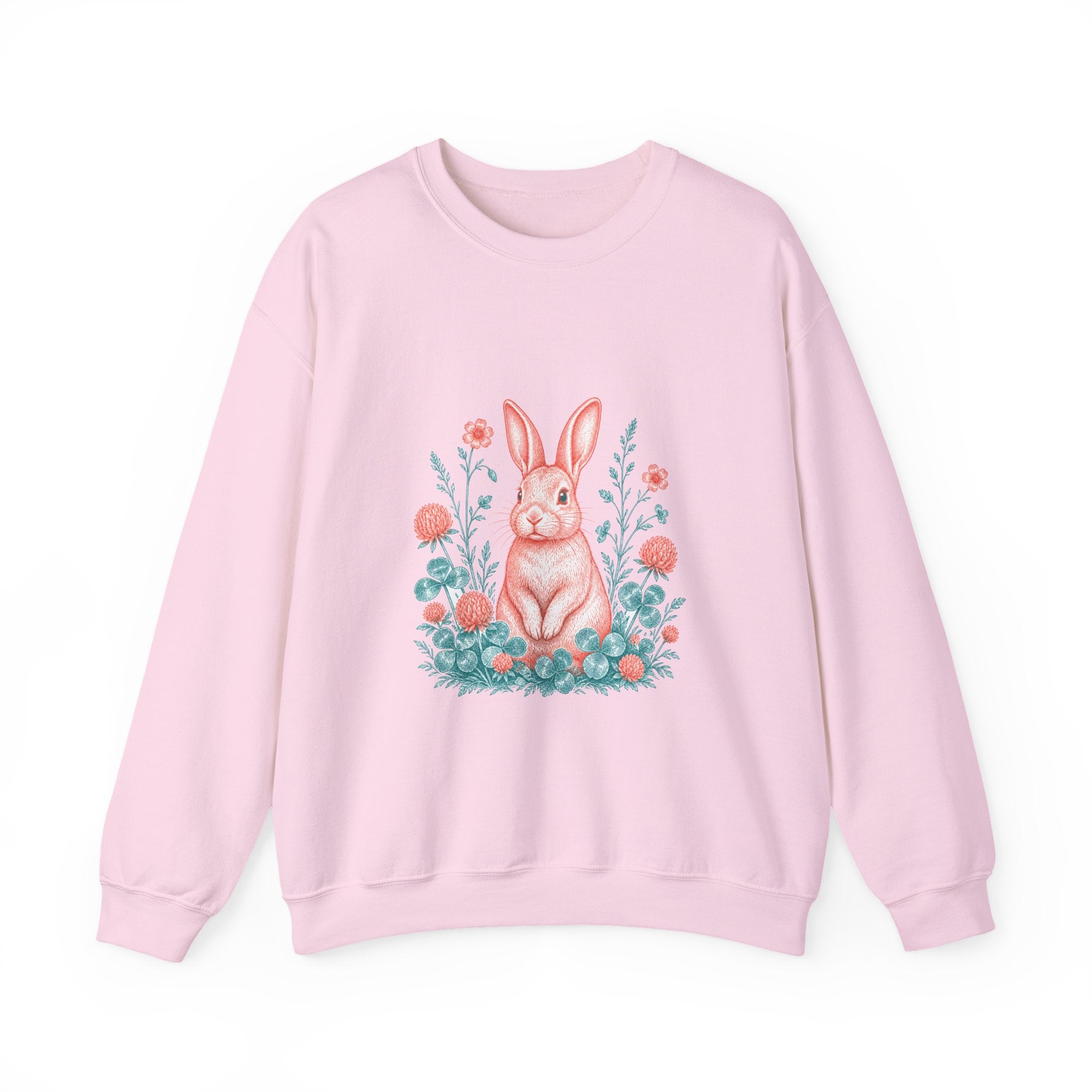 Matching Couple Sweatshirt - Fox & Rabbit Matching Couple Premium Fleece Sweatshirt Vintage Art His Hers Honeymoon Gift - Design B