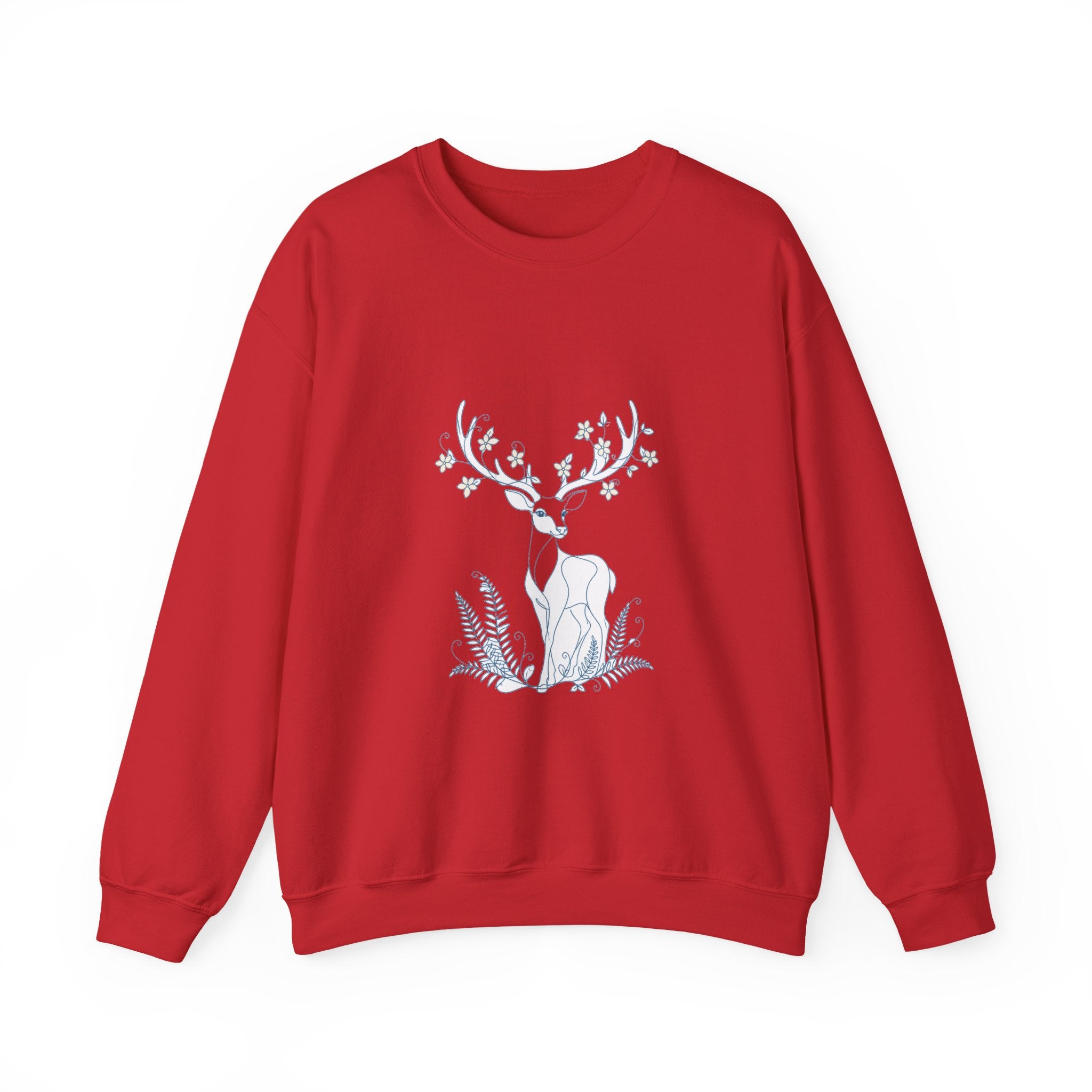 Matching Couple Sweatshirt - Bear & Deer Matching Couple Premium Fleece Sweatshirt Minimalist Art His Hers Christmas Gift - Design B