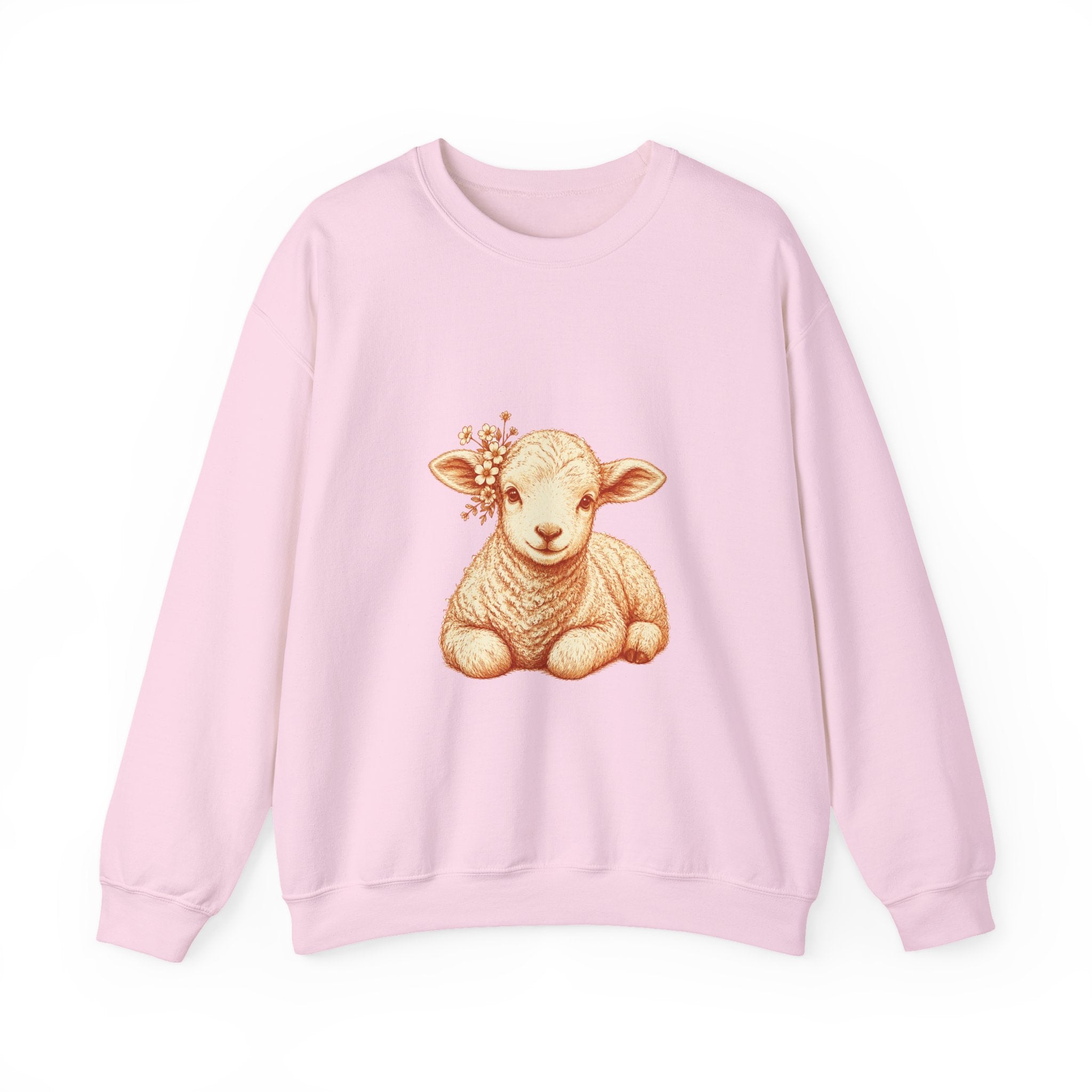 Matching Couple Sweatshirt - Lion & Lamb Matching Couple Comfort Colors Crew Hand-Drawn Art His Hers Anniversary Gift - Design B