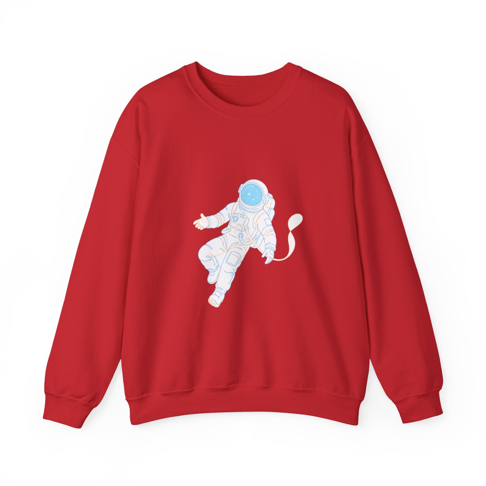 Matching Couple Sweatshirt - Astronaut & Planet Matching Couple Premium Fleece Sweatshirt Minimalist Art His Hers Christmas Gift - Design A