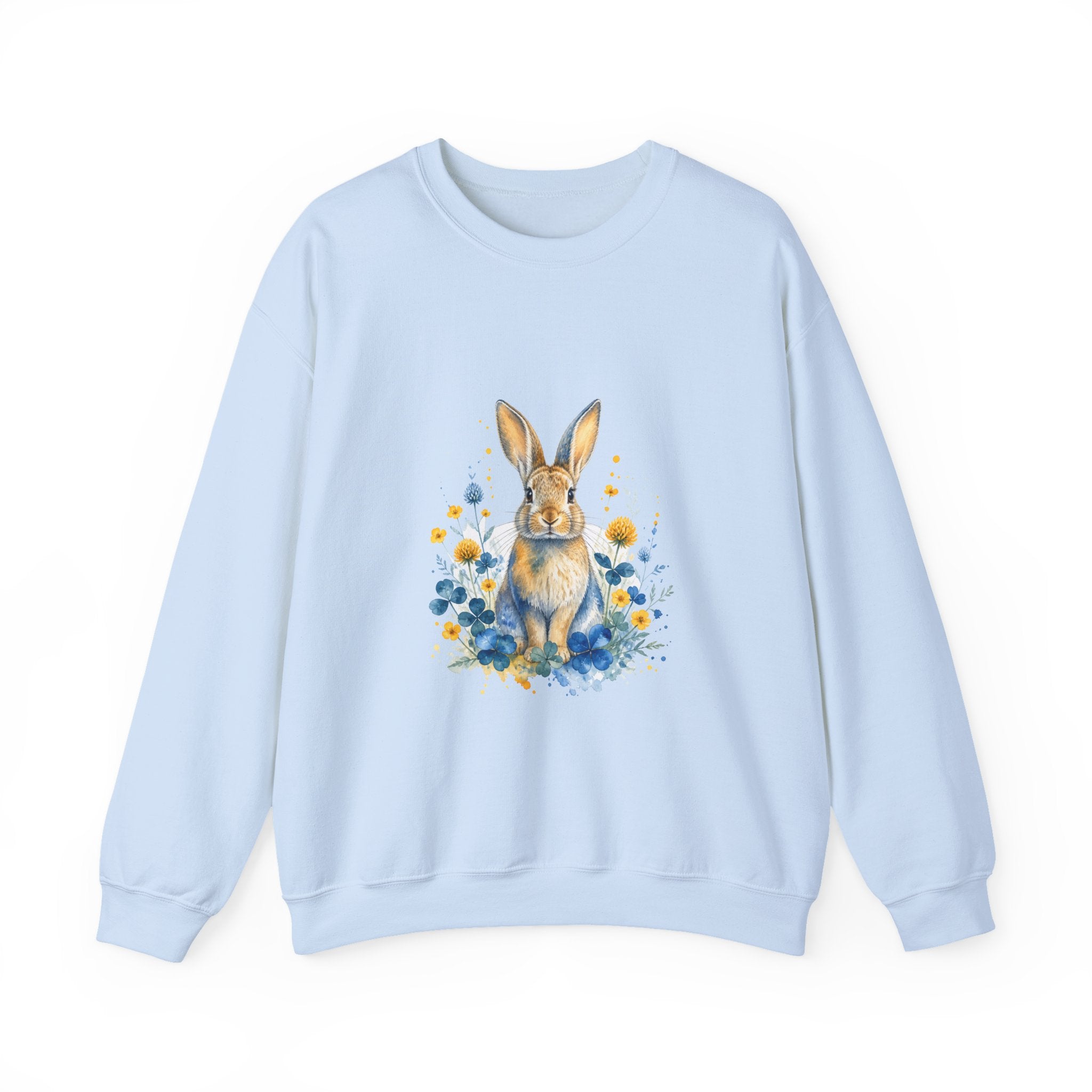 Matching Couple Sweatshirt - Fox & Rabbit Matching Couple Comfort Colors Crew Watercolor Art His Hers Birthday Gift - Design B
