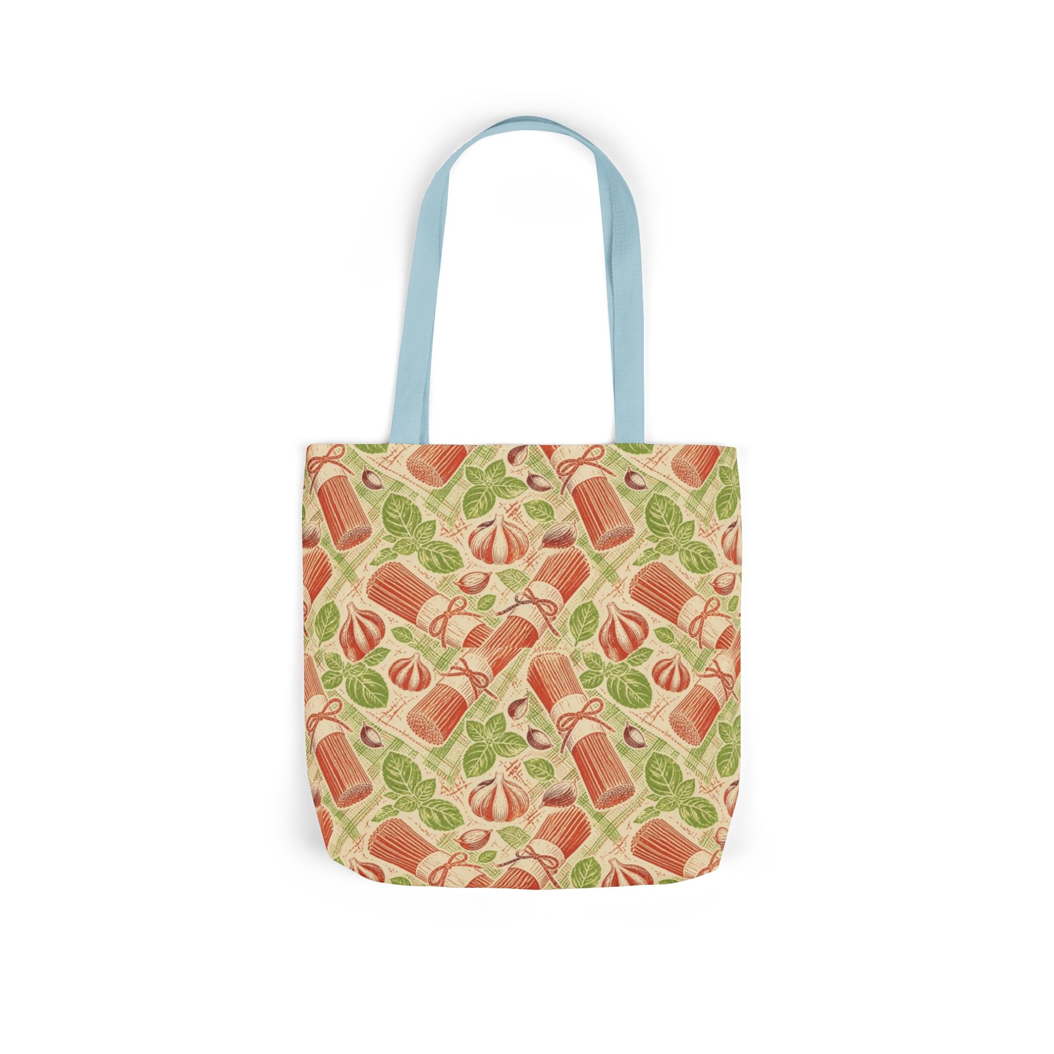 Spaghetti Bundle Canvas Tote Bag Mediterranean Kitchen Linocut Design Italian Cottagecore Gift