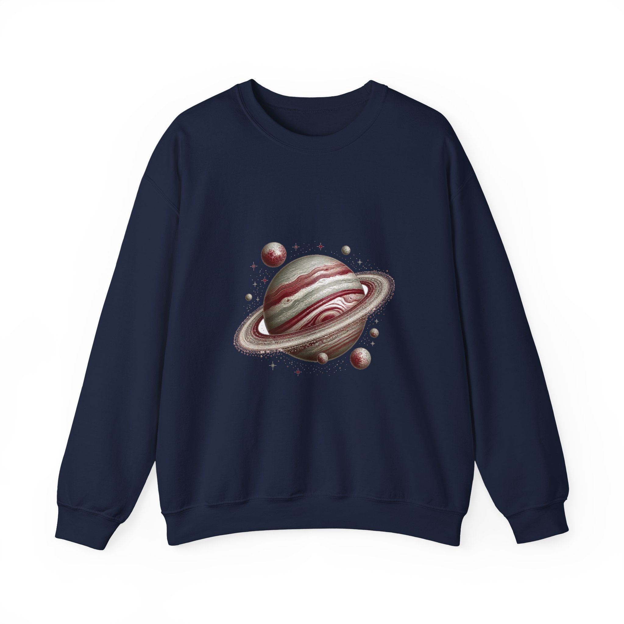 Matching Couple Sweatshirt - Astronaut & Planet Matching Couple Crewneck Sweatshirt Vintage Art His Hers Wedding Gift - Design B