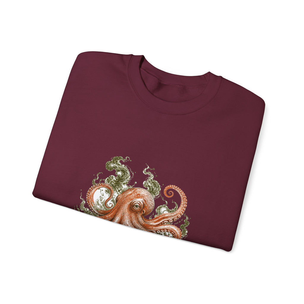 Matching Couple Sweatshirt - Octopus & Jellyfish Matching Couple Comfort Colors Crew Hand-Drawn Art His Hers Anniversary Gift - Design A