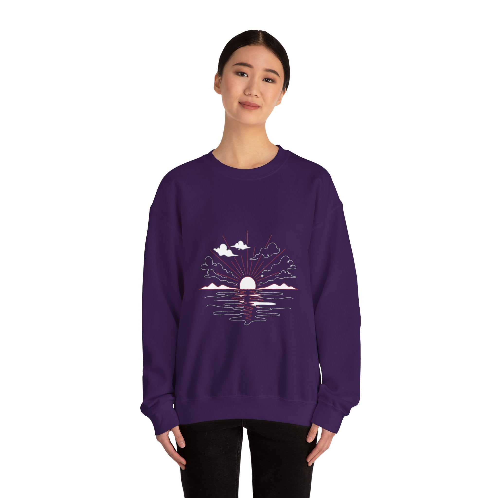 Matching Couple Sweatshirt - Sunrise & Sunset Matching Couple Comfort Colors Crew Minimalist Art His Hers Christmas Gift - Design A