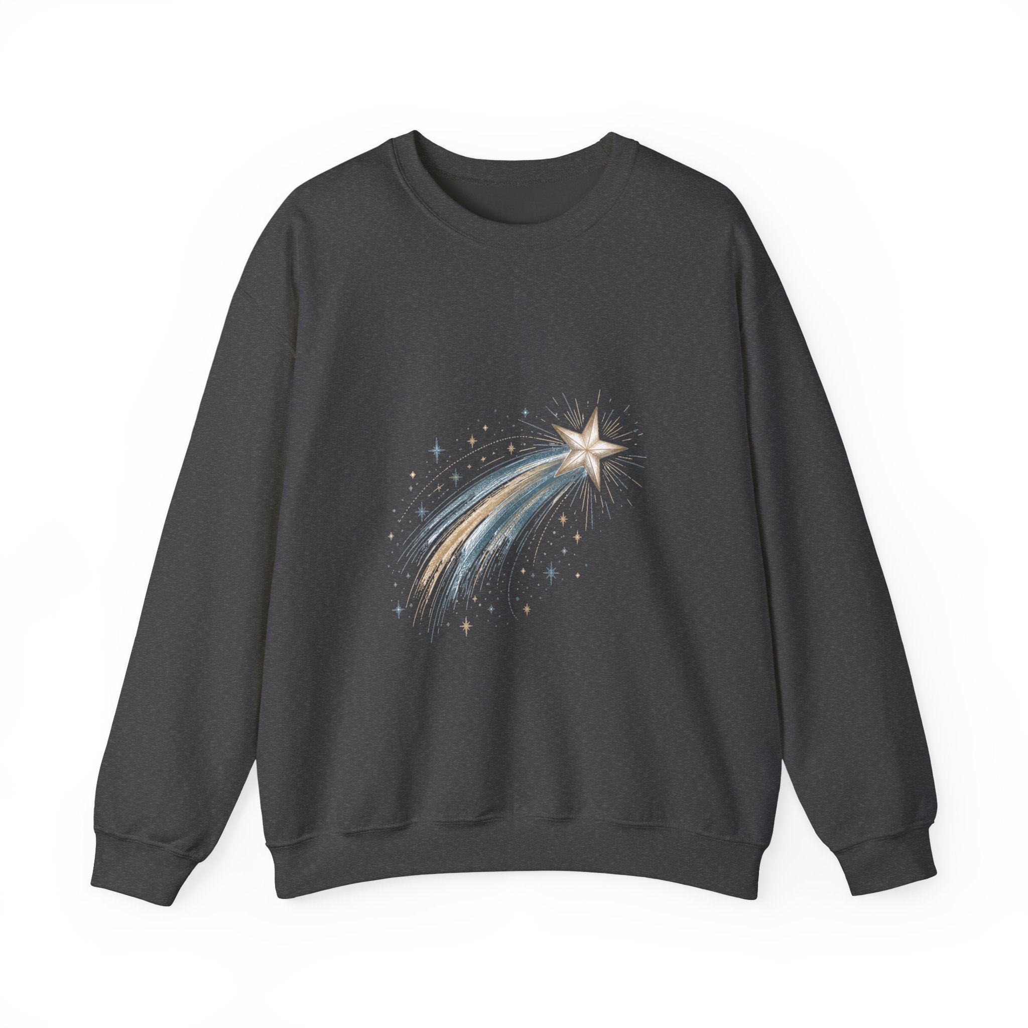 Matching Couple Sweatshirt - Shooting Star & North Star Matching Couple Crewneck Sweatshirt Hand-Drawn Art His Hers Best Friend Gift - Design A