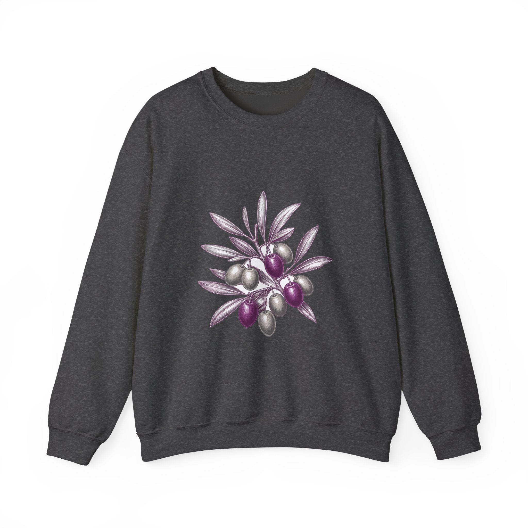 Matching Couple Sweatshirt - Olive Branch & Fig Matching Couple Crewneck Sweatshirt Vintage Art His Hers Wedding Gift - Design A