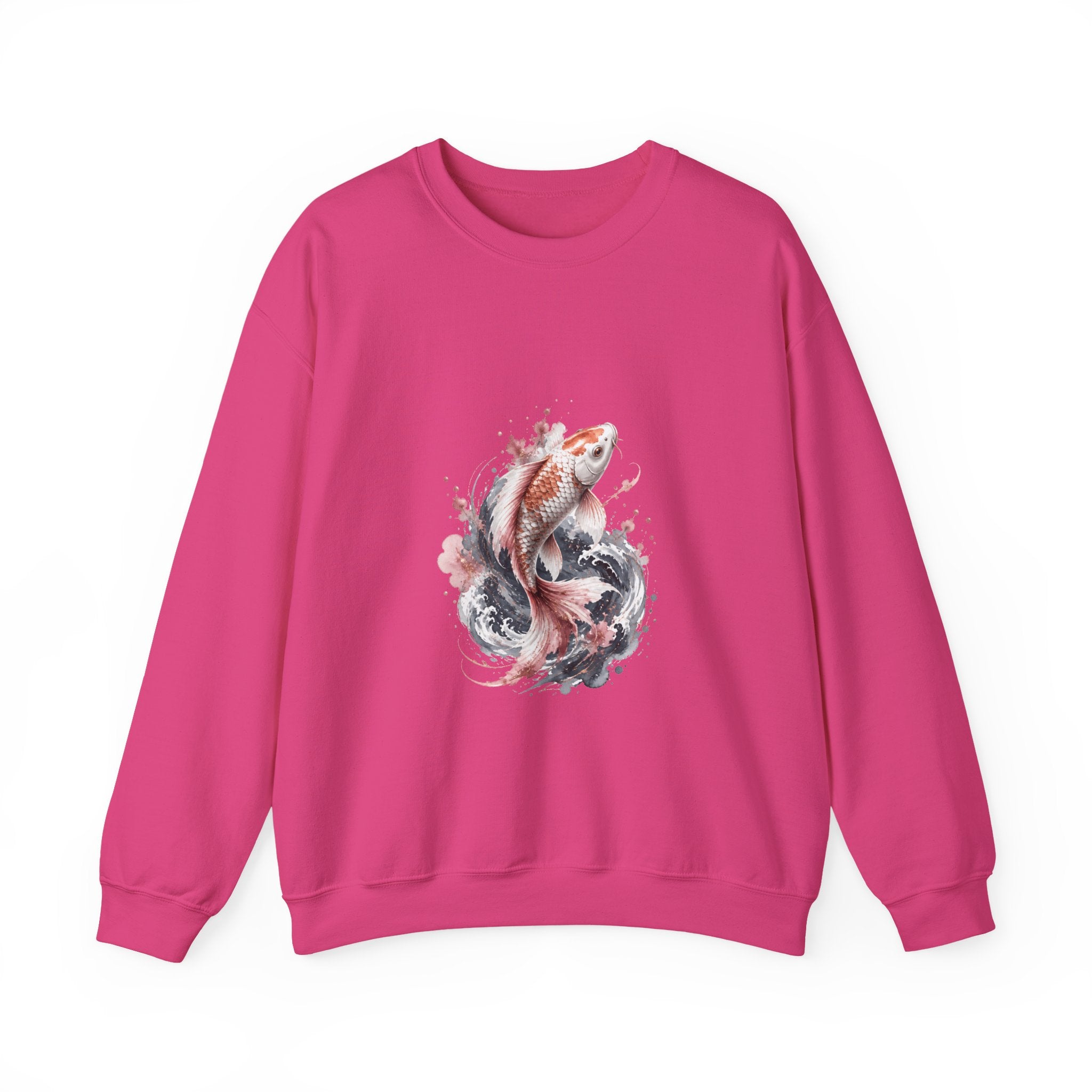 Matching Couple Sweatshirt - Koi Fish Yin Yang Matching Couple Crewneck Sweatshirt Watercolor Art His Hers Engagement Gift - Design A