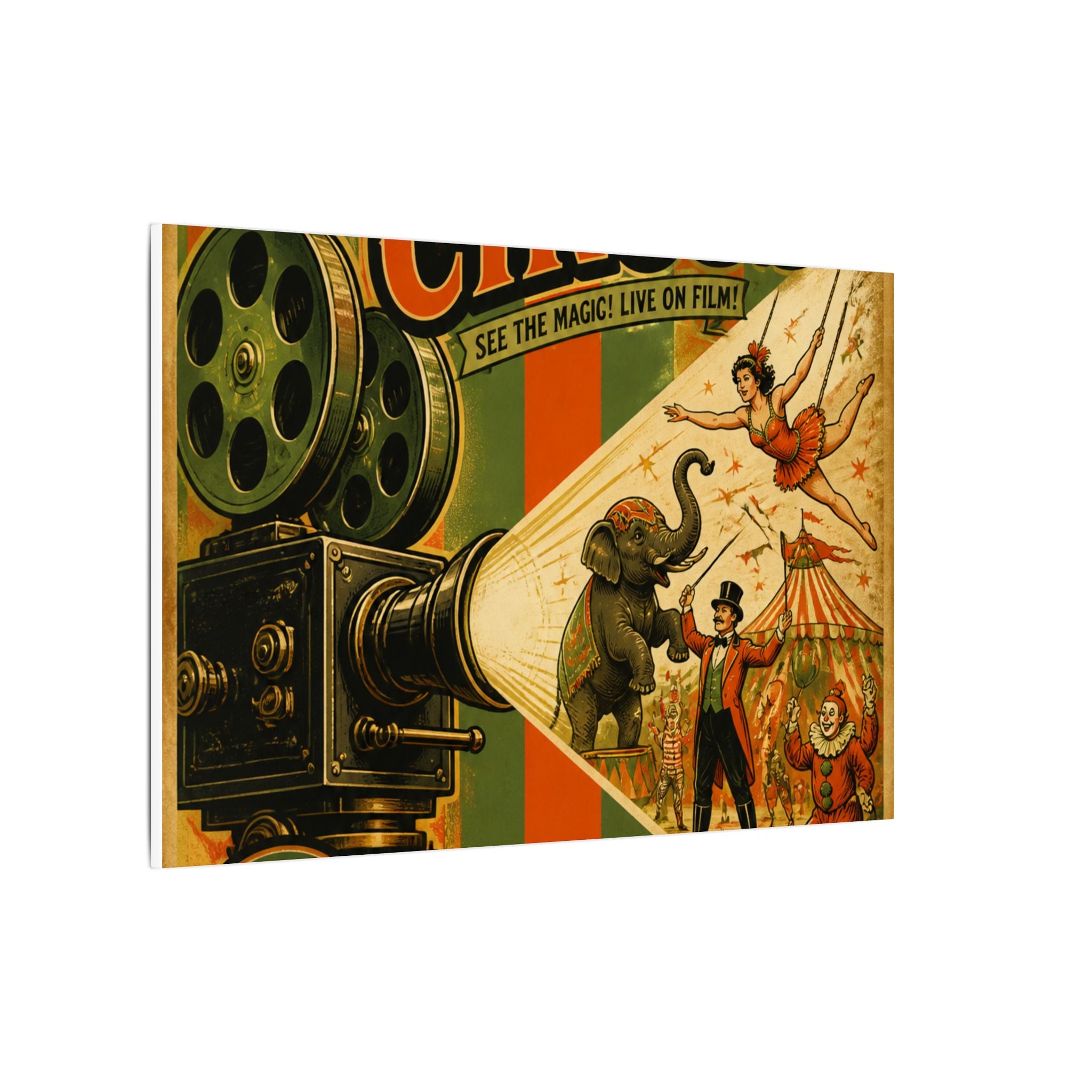 Film Camera Projector Show Wall Art Canvas 16×20 Vintage Circus Kitchen Decor Maximalist Print