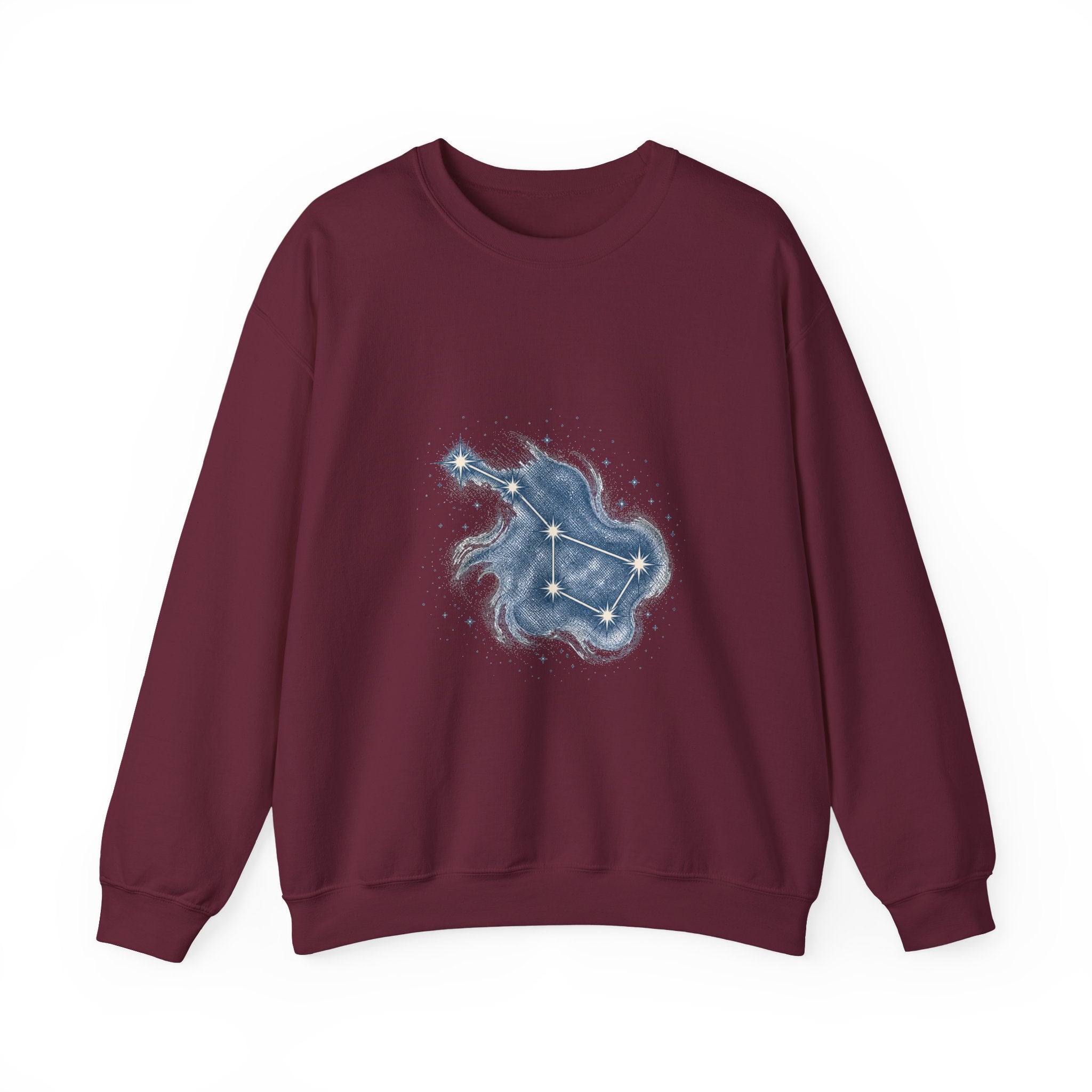 Matching Couple Sweatshirt - Big & Little Dipper Matching Couple Premium Fleece Sweatshirt Hand-Drawn Art His Hers Anniversary Gift - Design A
