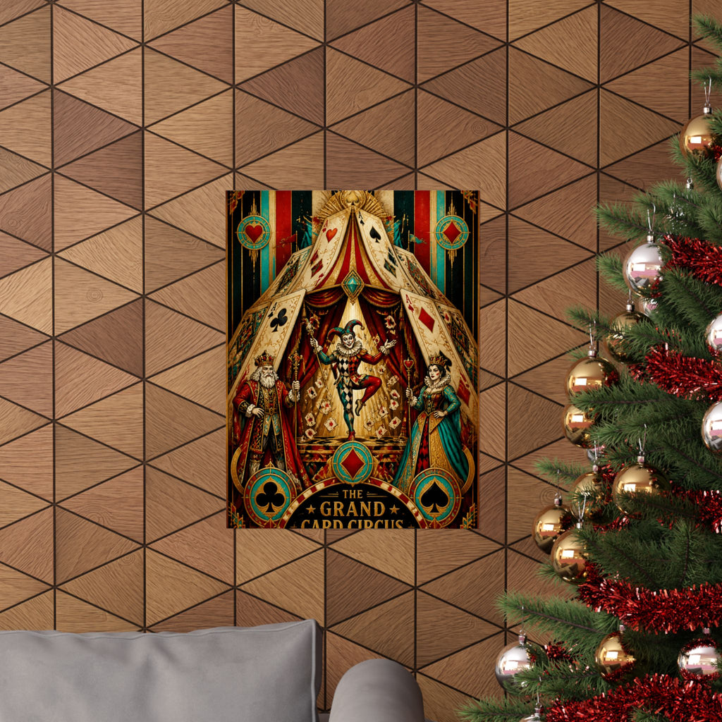 Playing Cards Tent Wall Art Poster 18×24 Art Deco Entryway Decor Maximalist Print