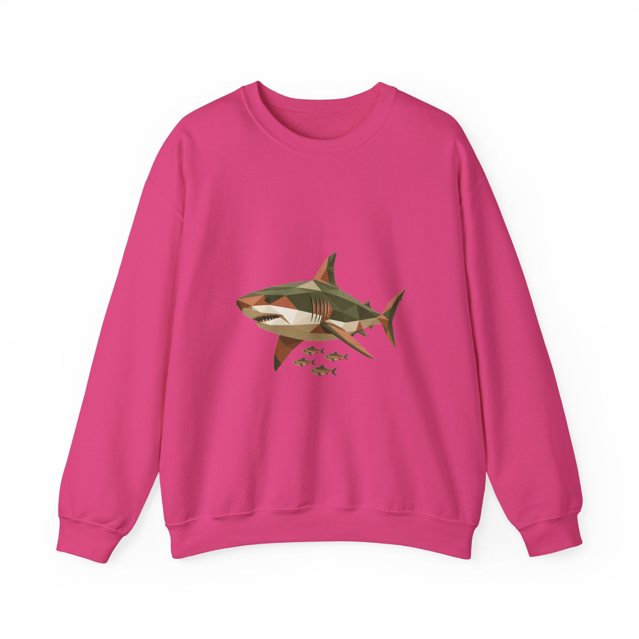 Matching Couple Sweatshirt - Shark & Dolphin Matching Couple Crewneck Sweatshirt Geometric Art His Hers Couple Gift - Design A