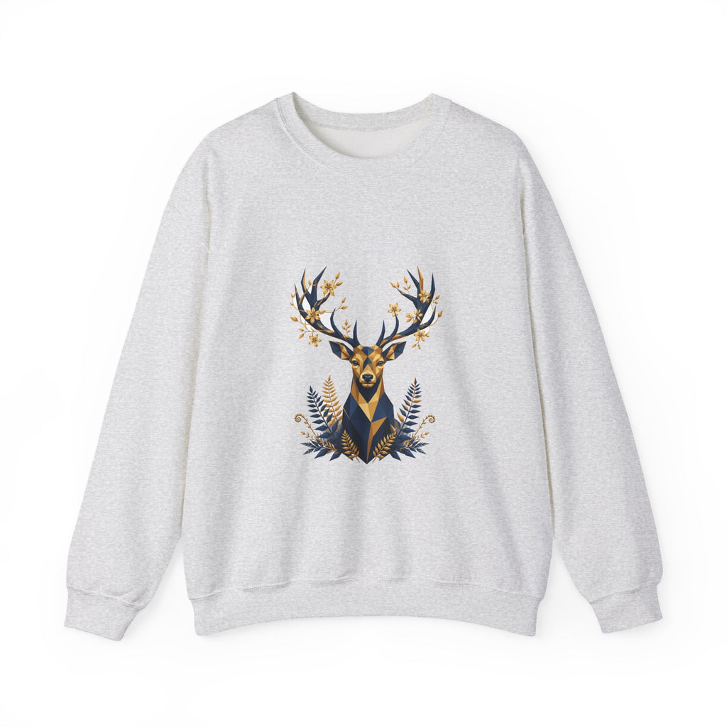 Matching Couple Sweatshirt - Bear & Deer Matching Couple Comfort Colors Crew Geometric Art His Hers Love Gift - Design B