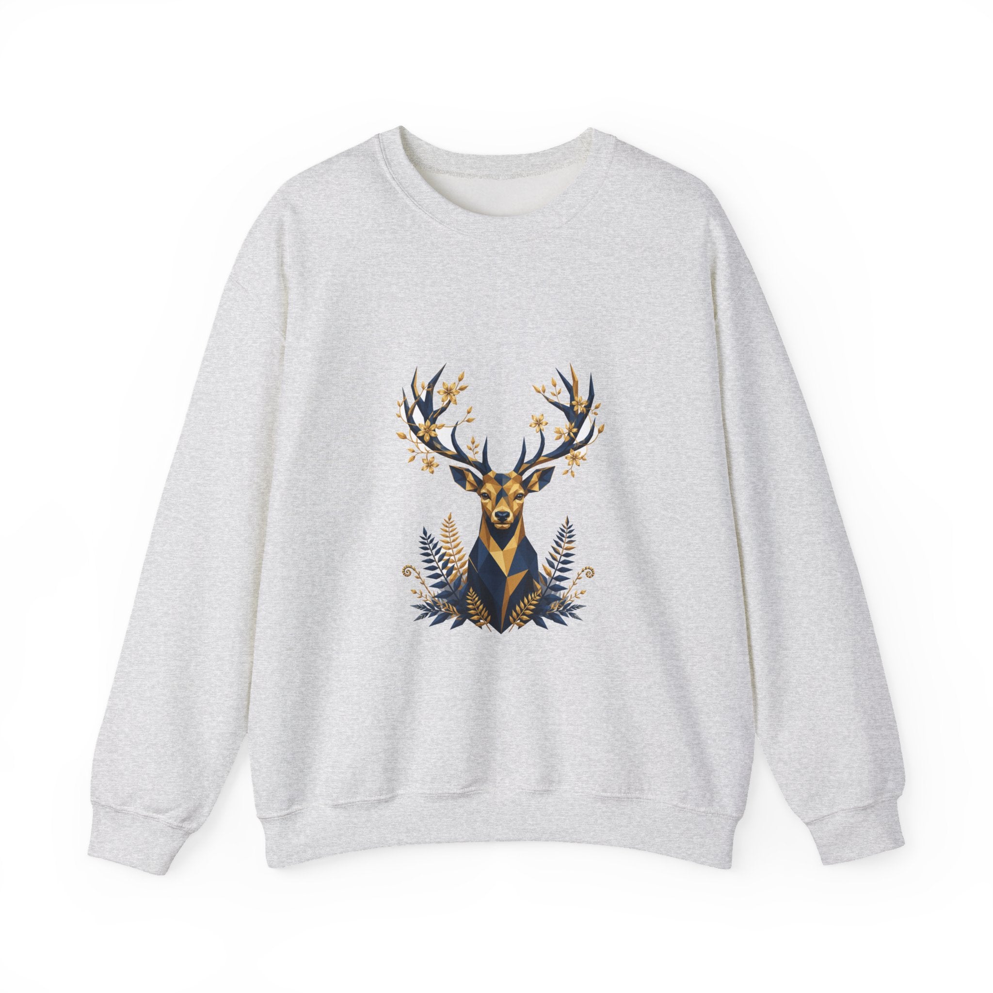 Matching Couple Sweatshirt - Bear & Deer Matching Couple Comfort Colors Crew Geometric Art His Hers Love Gift - Design B