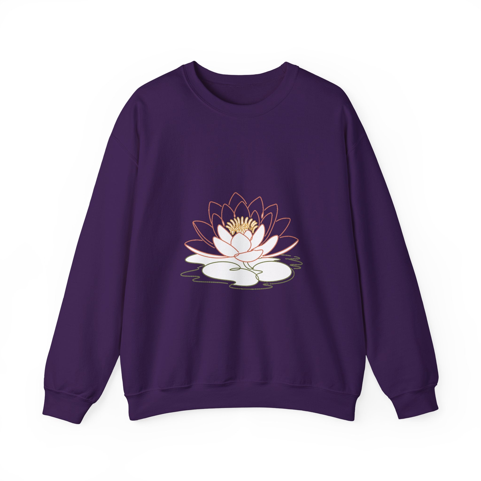 Matching Couple Sweatshirt - Open & Closed Lotus Matching Couple Comfort Colors Crew Minimalist Art His Hers Christmas Gift - Design A