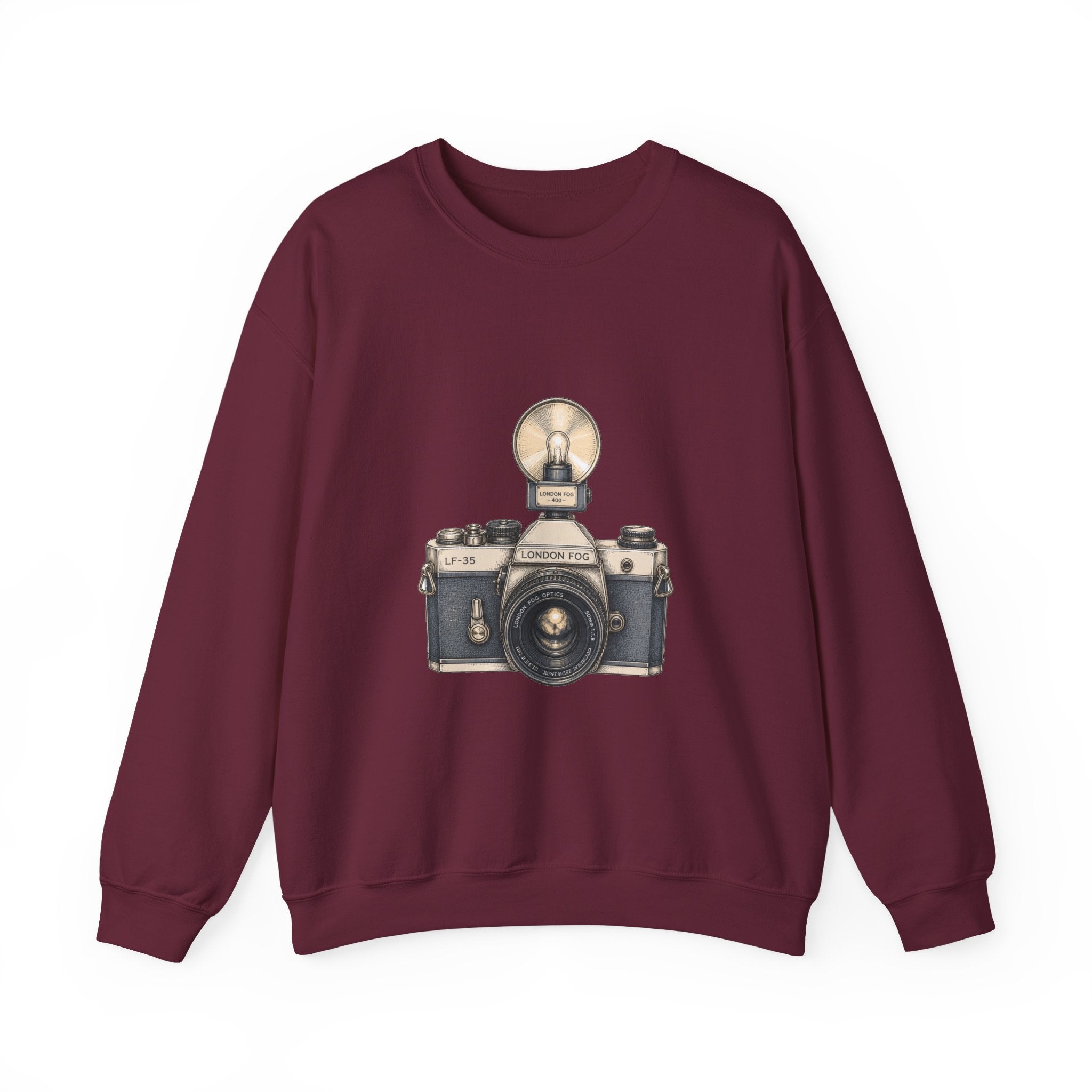 Matching Couple Sweatshirt - Camera & Film Matching Couple Premium Fleece Sweatshirt Hand-Drawn Art His Hers Anniversary Gift - Design A