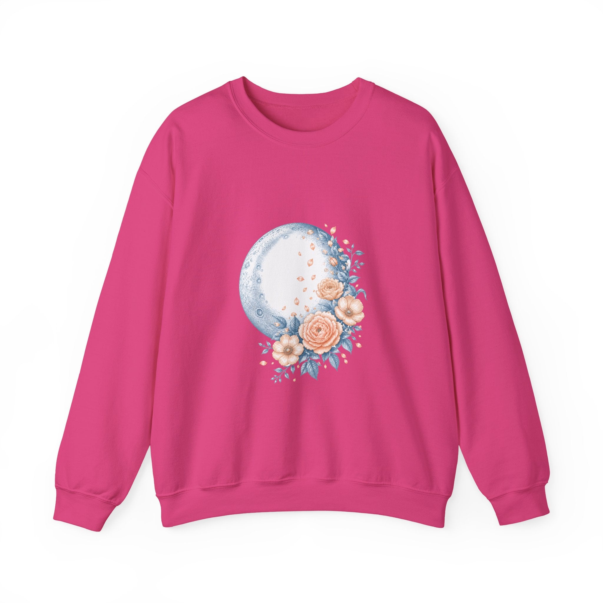 Matching Couple Sweatshirt - Waxing & Waning Moon Matching Couple Crewneck Sweatshirt Vintage Art His Hers Wedding Gift - Design B