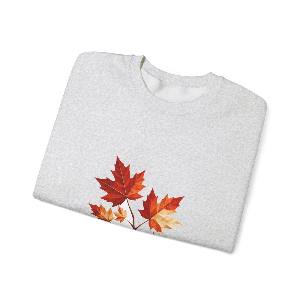 Matching Couple Sweatshirt - Cherry Blossom & Maple Leaf Matching Couple Comfort Colors Crew Geometric Art His Hers Love Gift - Design B