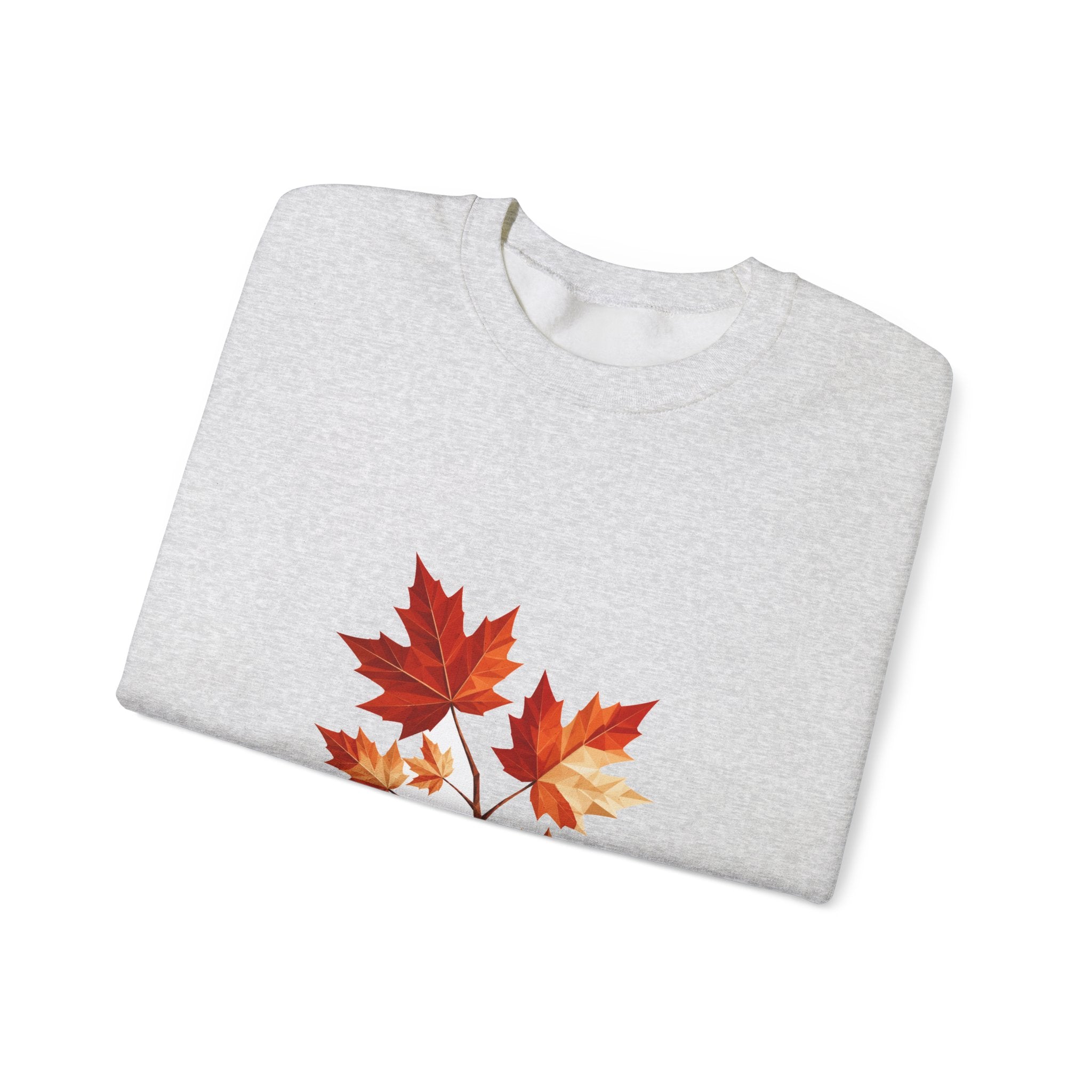 Matching Couple Sweatshirt - Cherry Blossom & Maple Leaf Matching Couple Comfort Colors Crew Geometric Art His Hers Love Gift - Design B